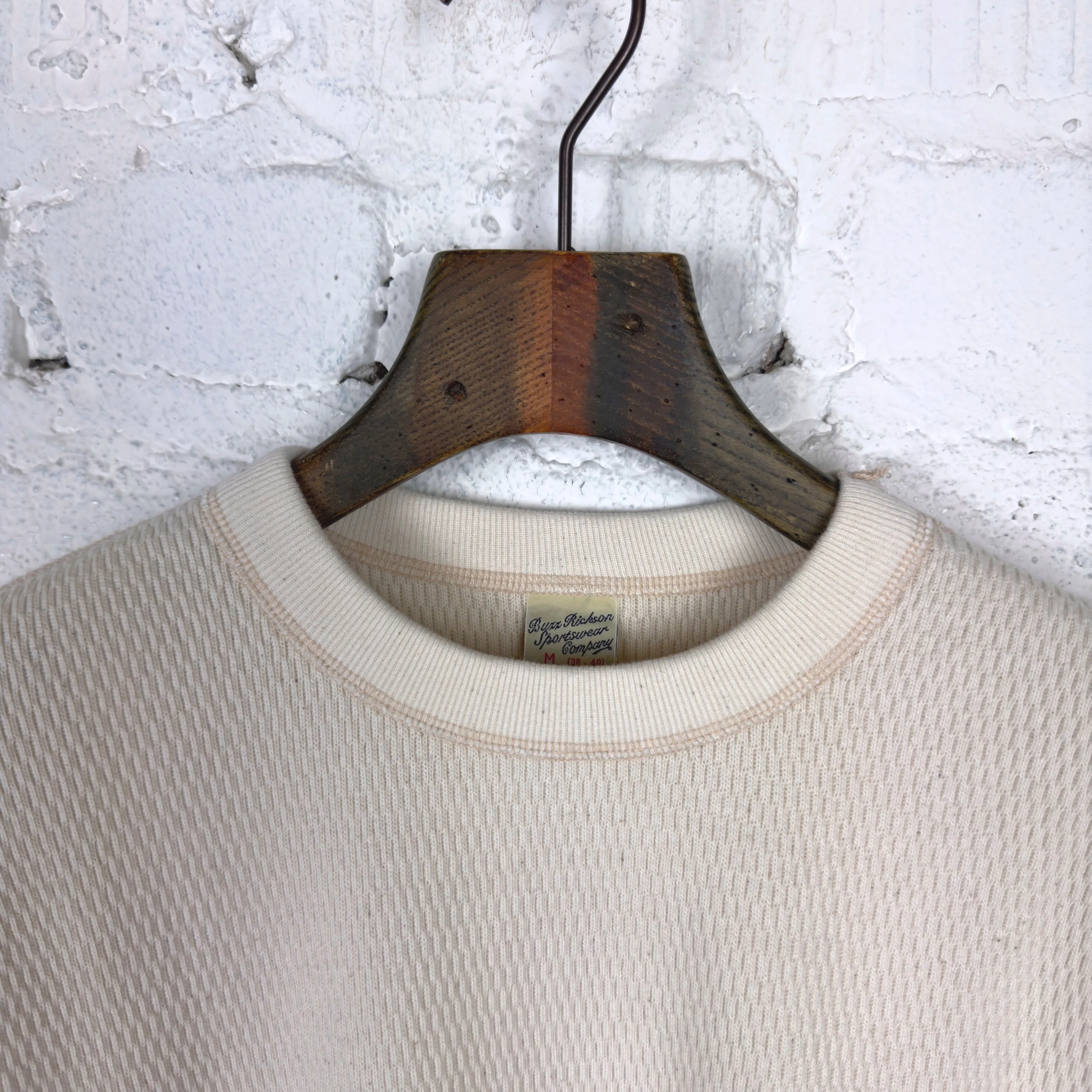 buzz rickson's | br63755 l-s thermal shirt - natural - Image 2