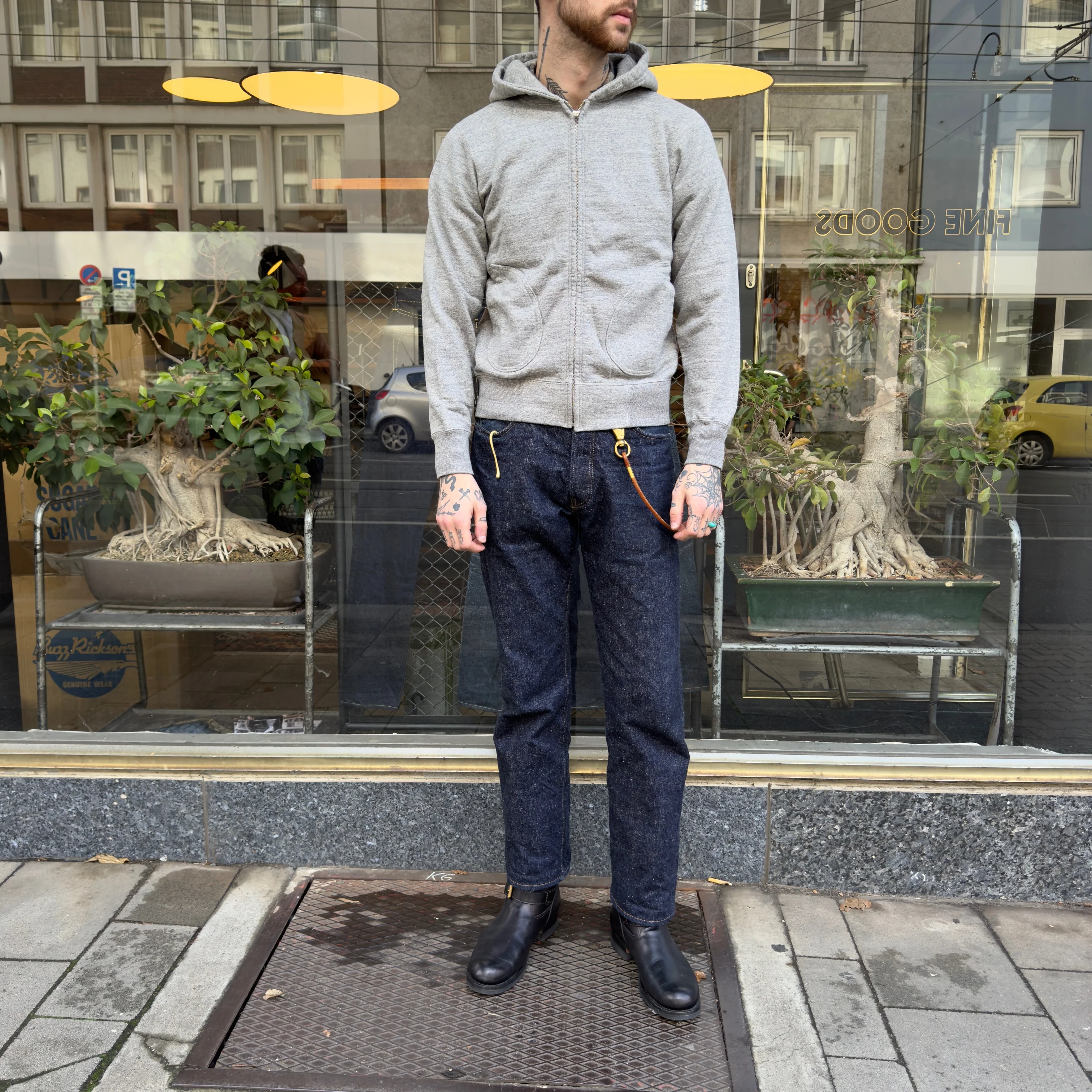 buzz rickson's | br65623 zip sweat parka - h.gray - Image 3