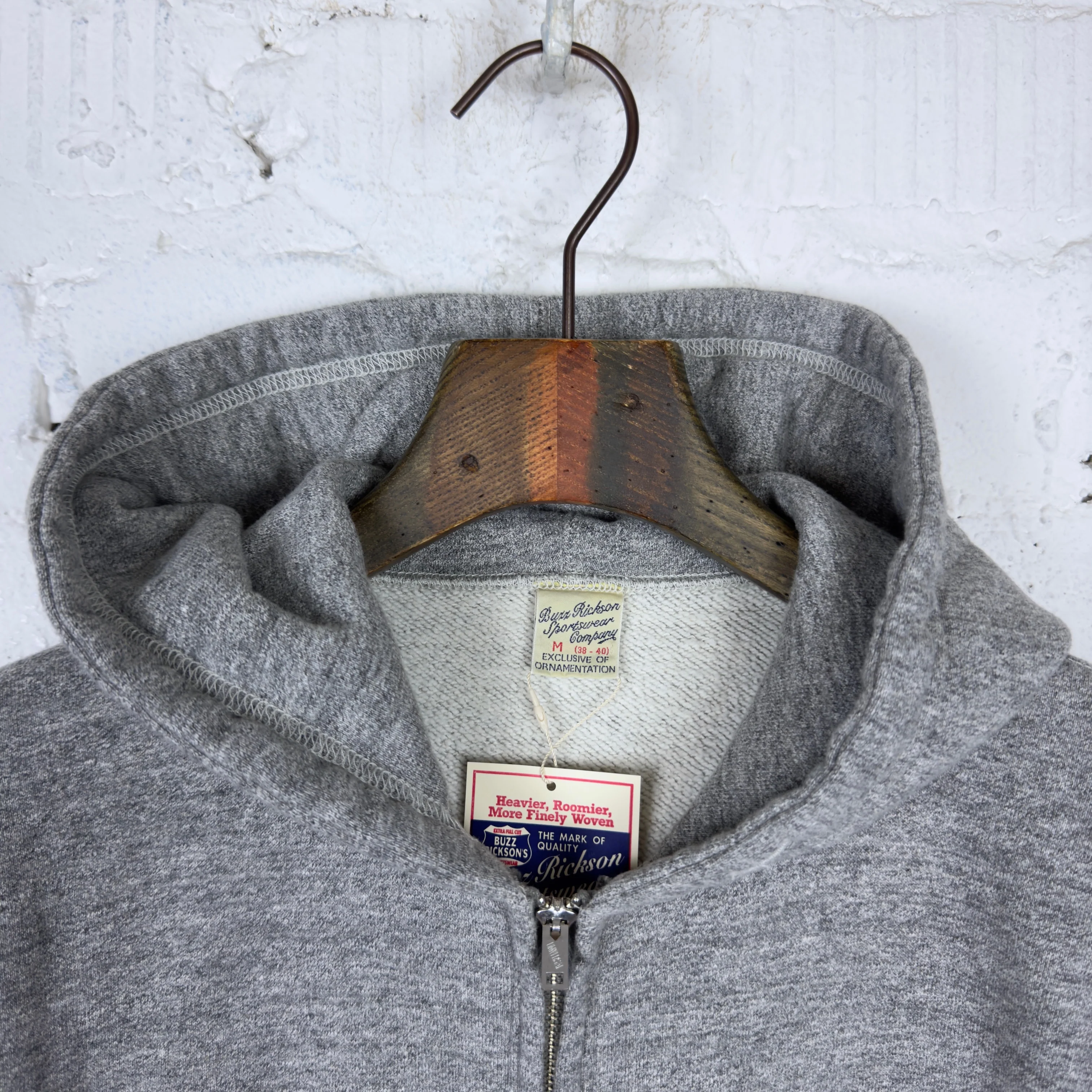 buzz rickson's | br65623 zip sweat parka - h.gray - Image 4