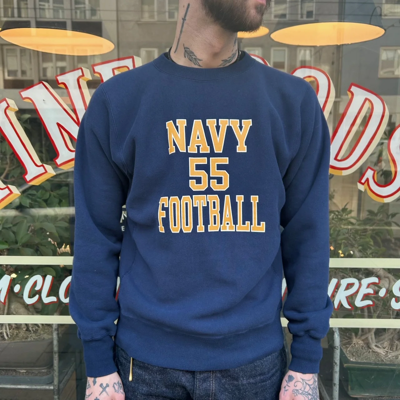 buzz rickson's | br69140 sweatshirt - navy football - Image 3
