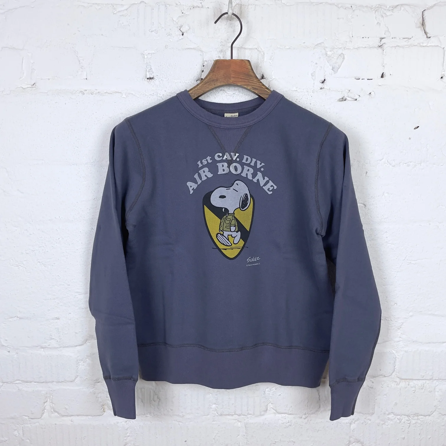buzz rickson's | br69273 set-in crew sweat x peanuts "air borne" - navy