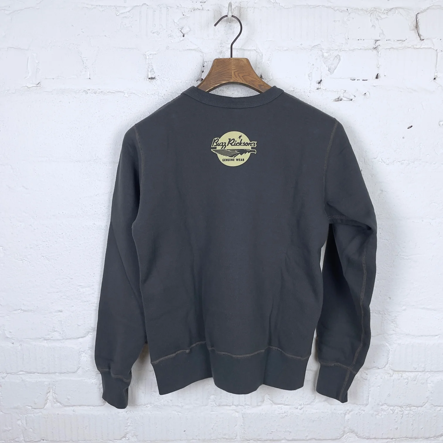 buzz rickson's | br69274 set-in crew sweat x peanuts "us navy" - black - Image 5