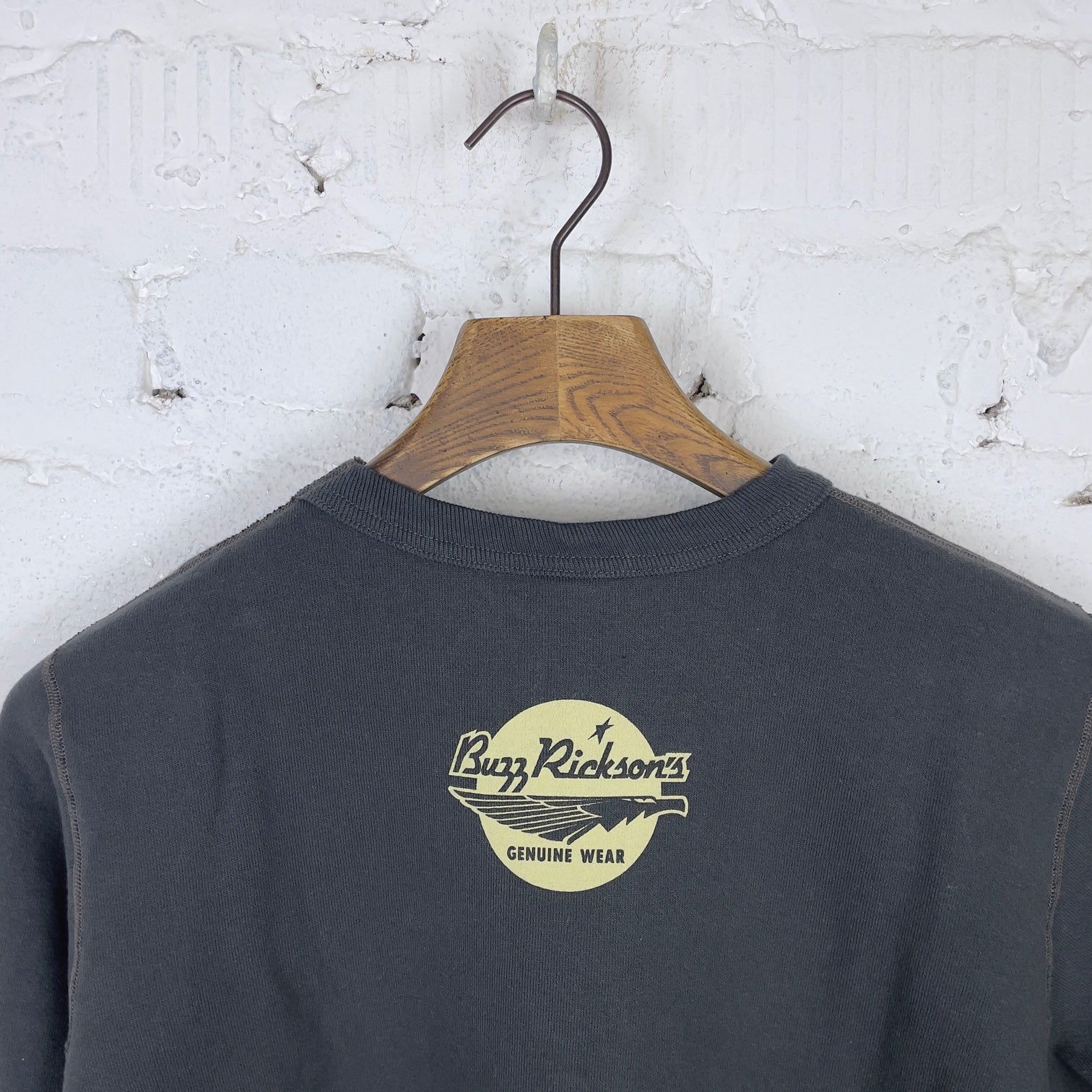 buzz rickson's | br69274 set-in crew sweat x peanuts "us navy" - black - Image 6