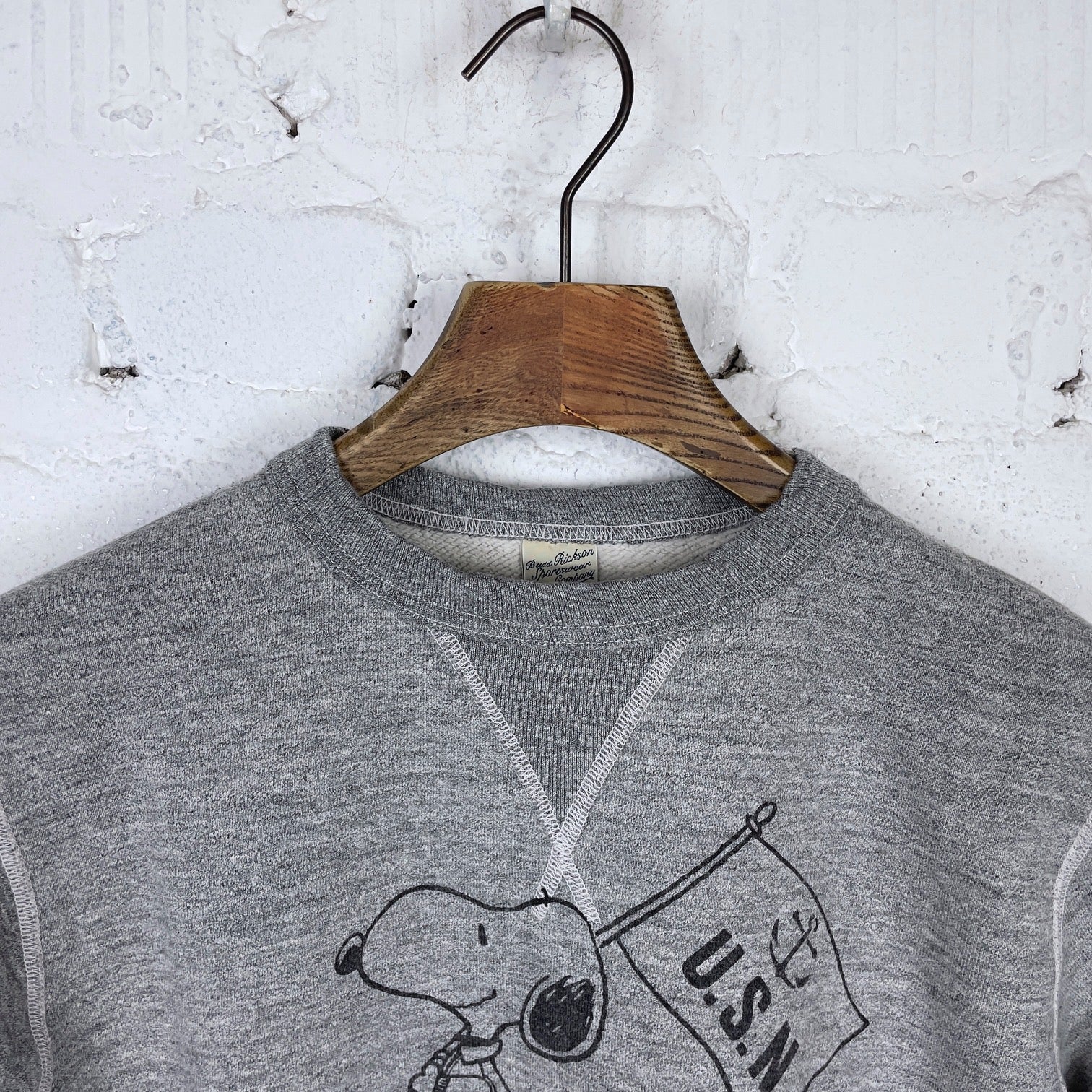 buzz rickson's | br69274 set-in crew sweat x peanuts "us navy" - grey - Image 5