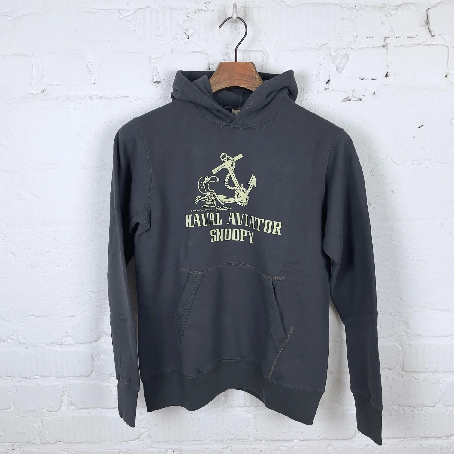 buzz rickson's | br69278 sweat parka x peanuts "naval aviator snoopy" - black