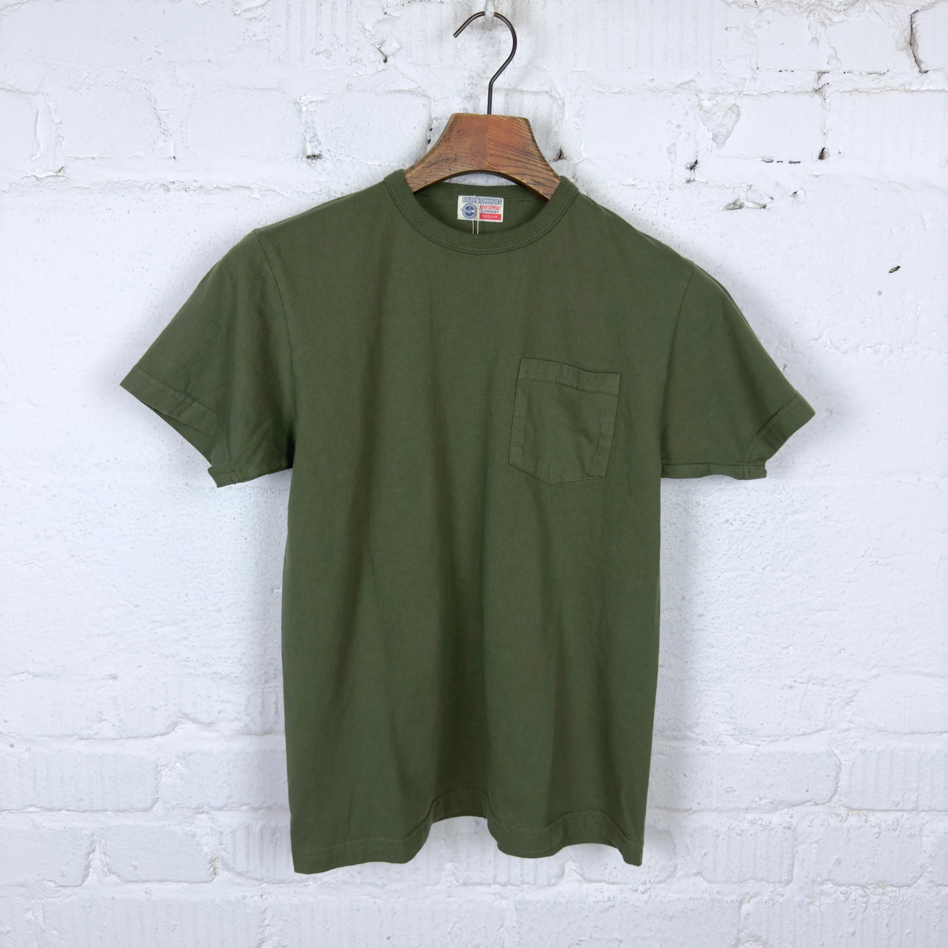 buzz rickson's | br78711 loopwheel pocket tee - olive