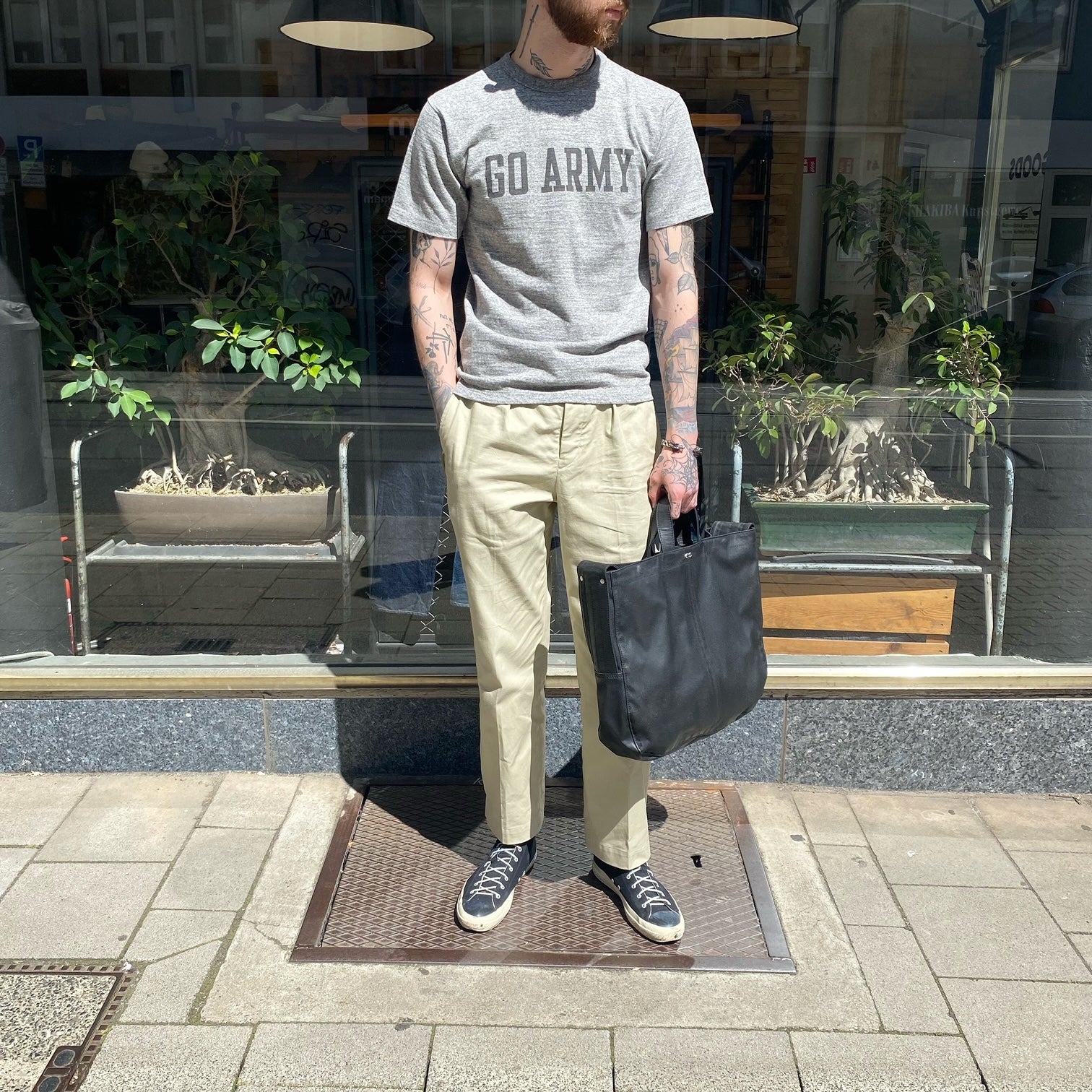 buzz rickson's | br79182 slub yarn print tee "go army beat navy” h.gray - Image 2