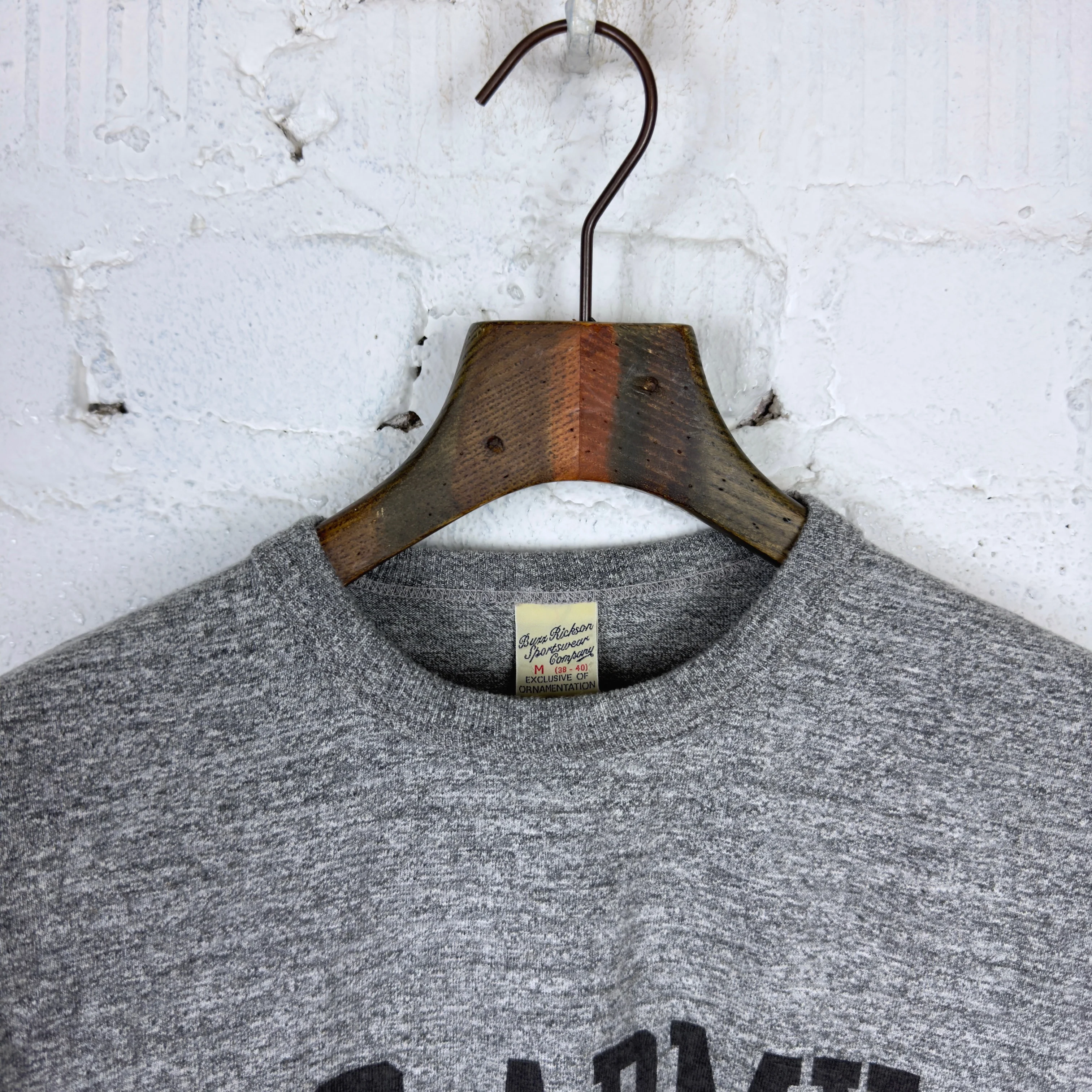 buzz rickson's | br79182 slub yarn print tee "go army beat navy” h.gray - Image 6