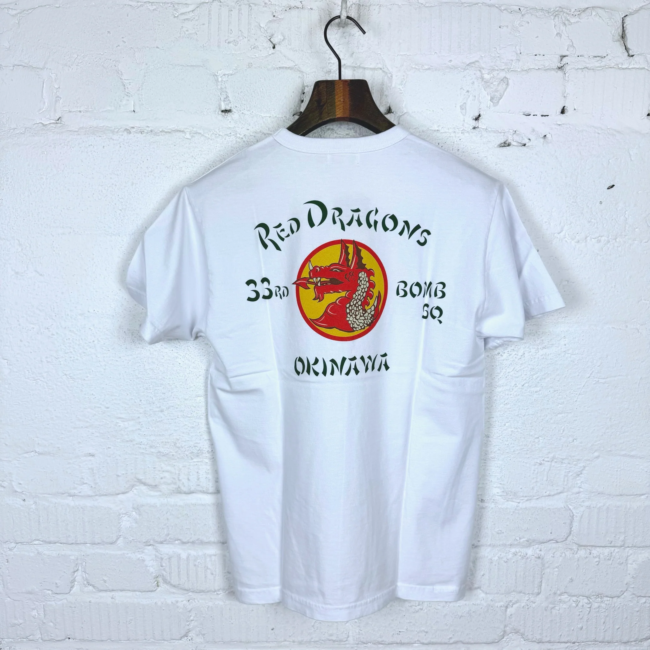 buzz rickson's | br79405 s/s military tee "33rd bomb sq, red dragon" white