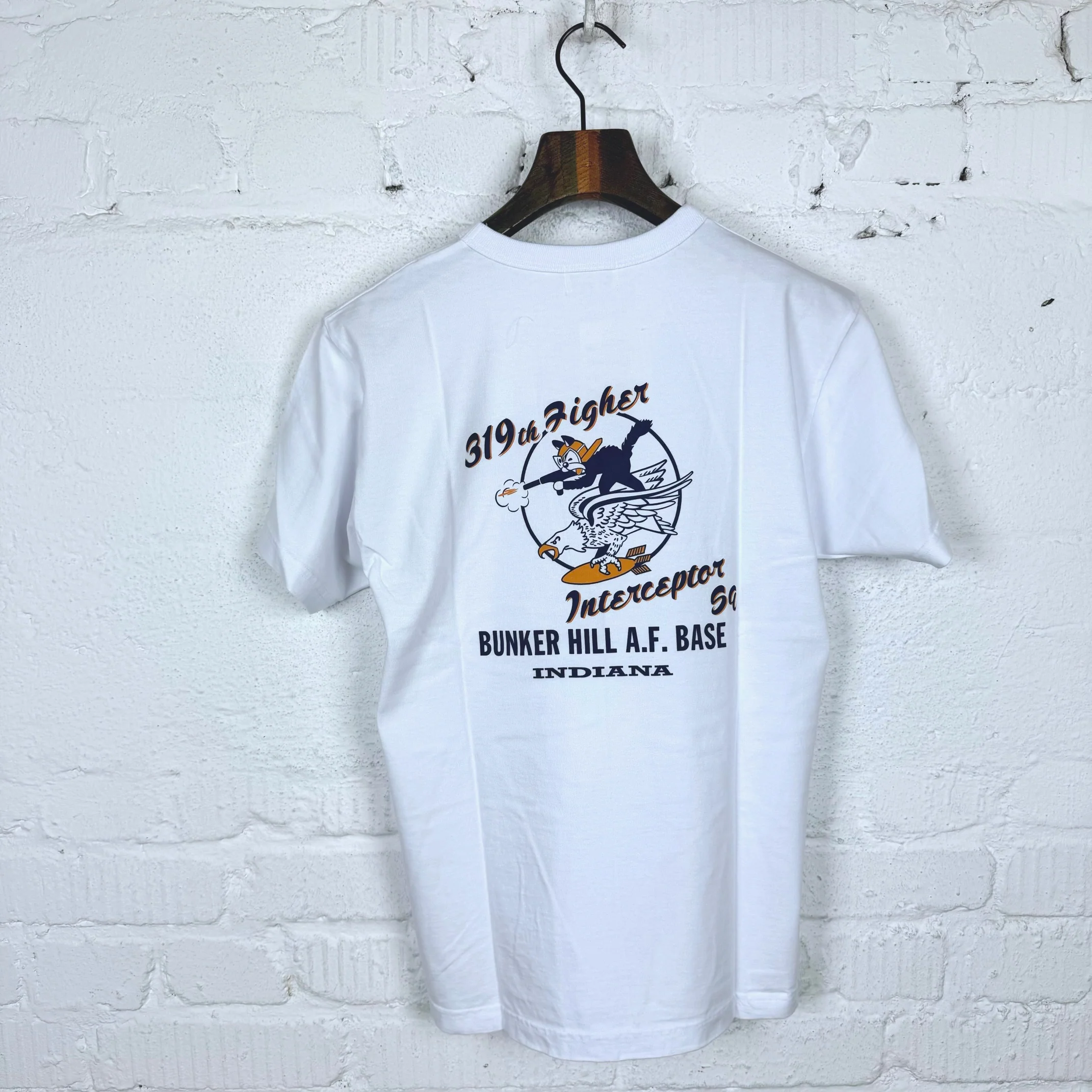 buzz rickson's | br79408 s/s t-shirt “319th ftr. intcp. sq.” white