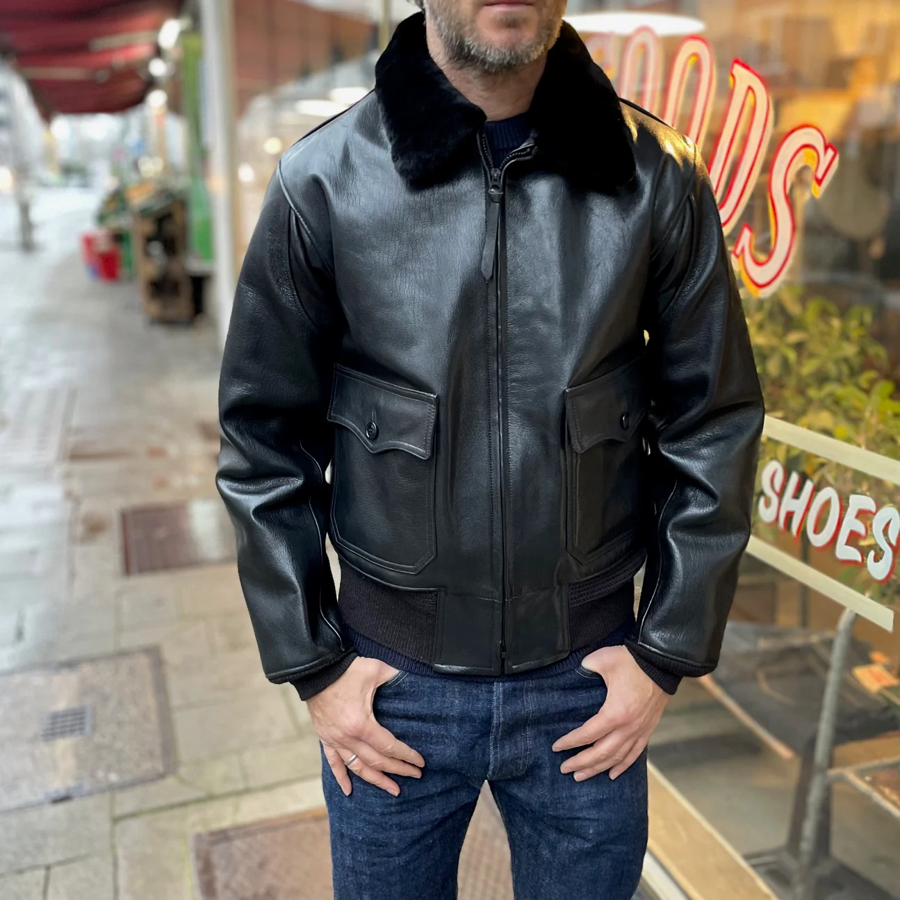 buzz rickson's | br80597 william gibson type black g-1 jacket - Image 3
