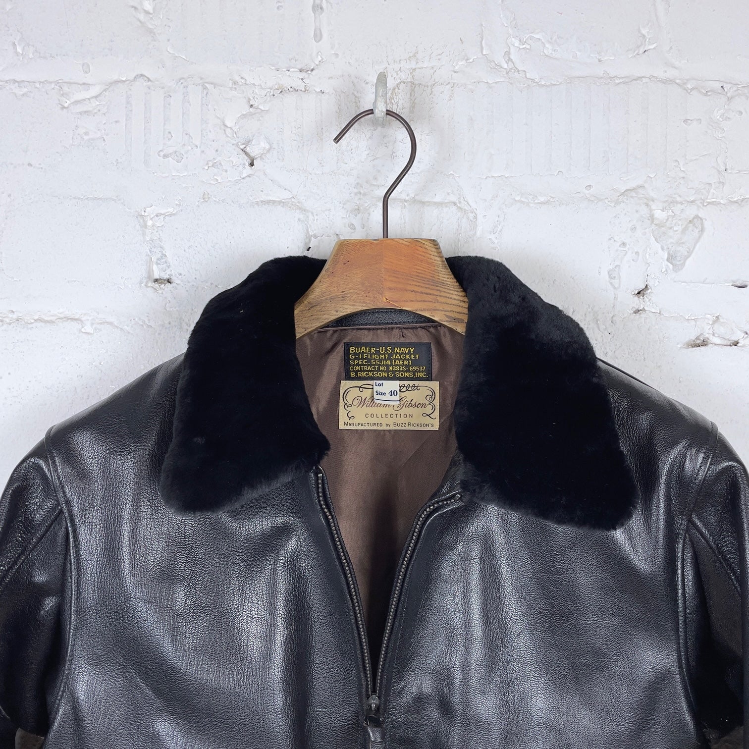 buzz rickson's | br80597 william gibson type black g-1 jacket - Image 4