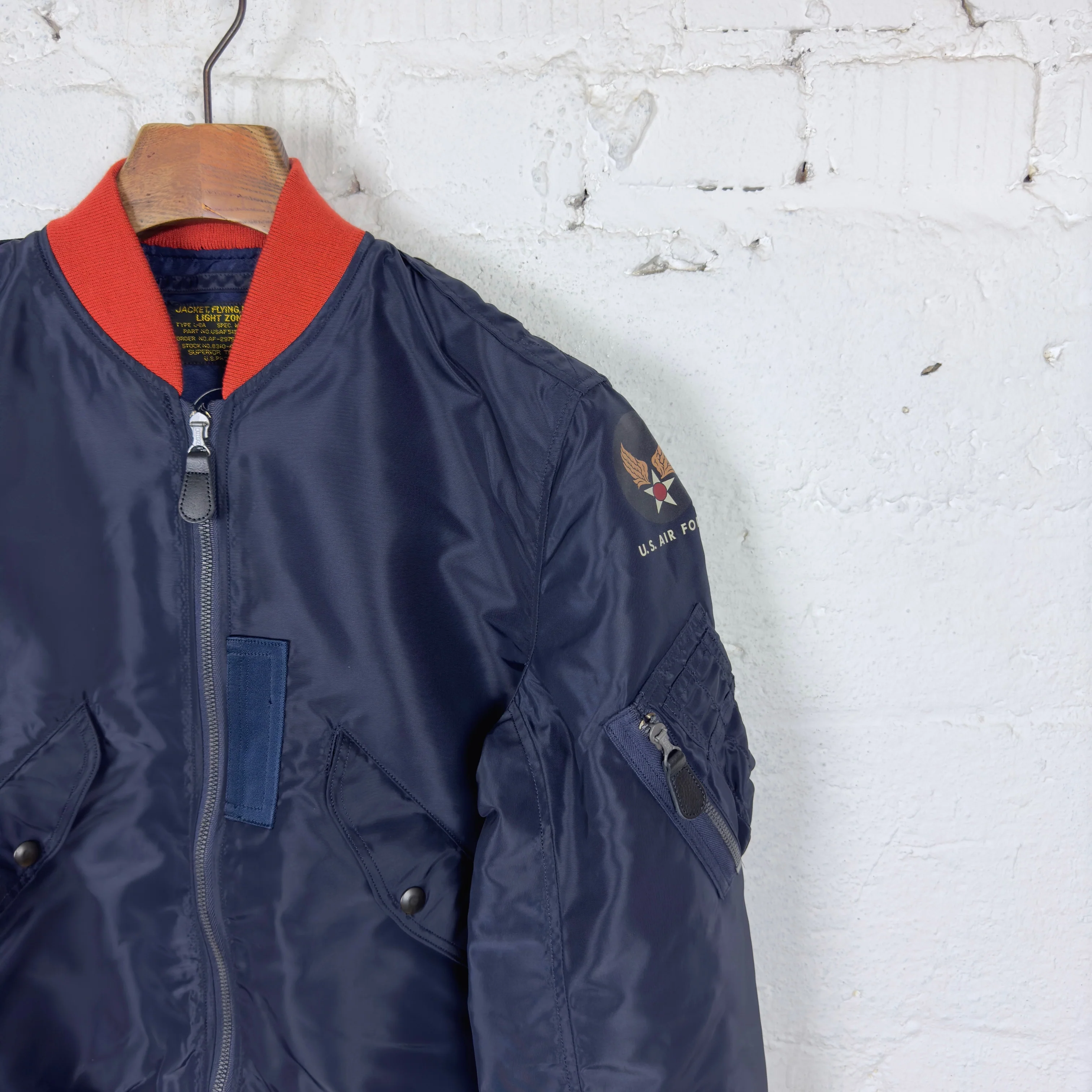 buzz rickson's | br15513 l-2a 'superior togs' flight jacket - navy/orange - Image 5