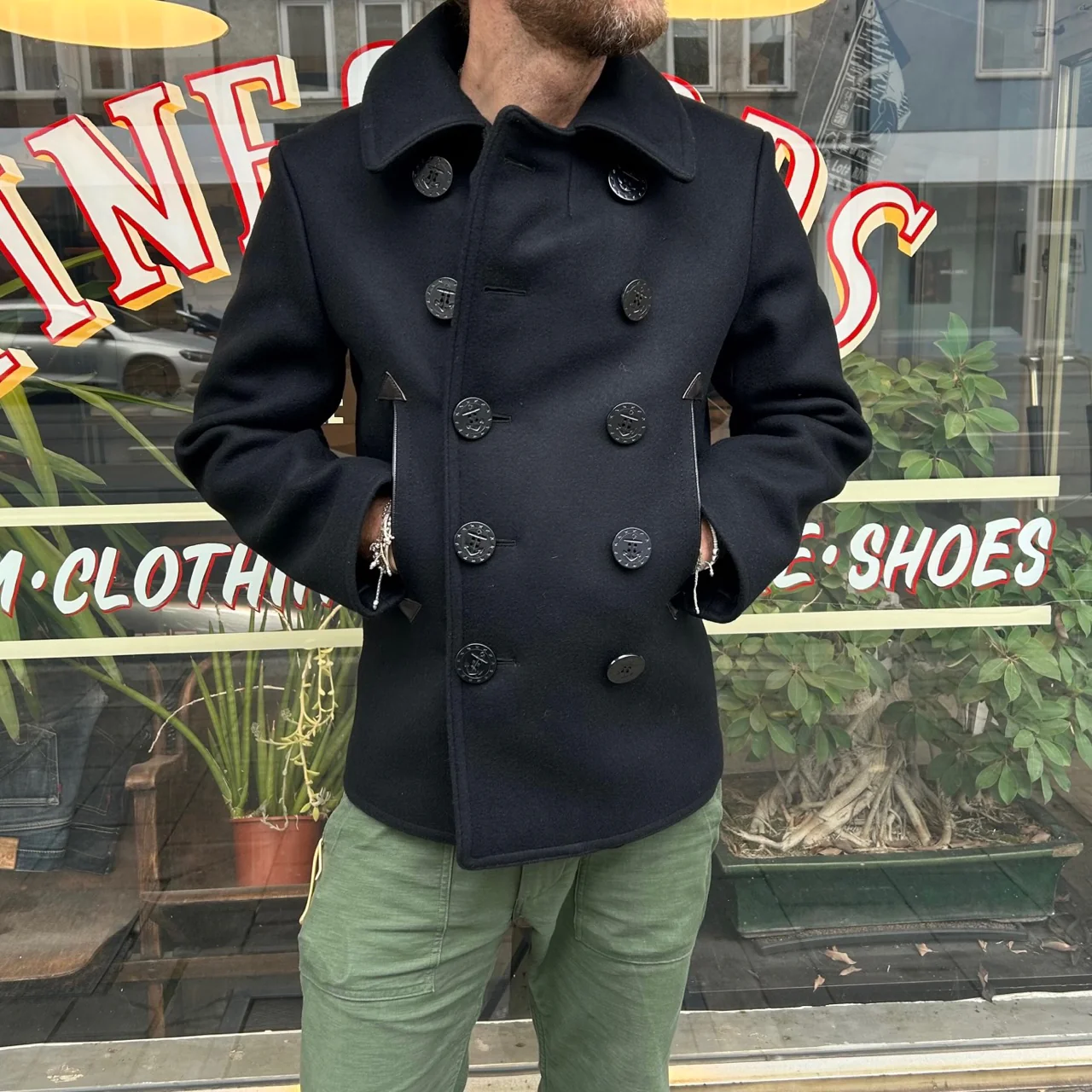 buzz rickson's | william gibson u.s. navy pea coat - black - Image 3