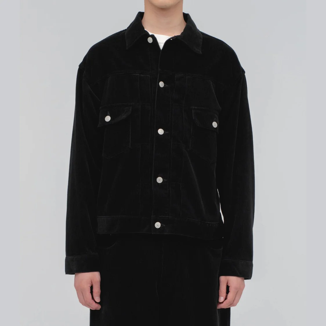 ciota | double pocket corduroy jacket (one wash) - black - Image 2
