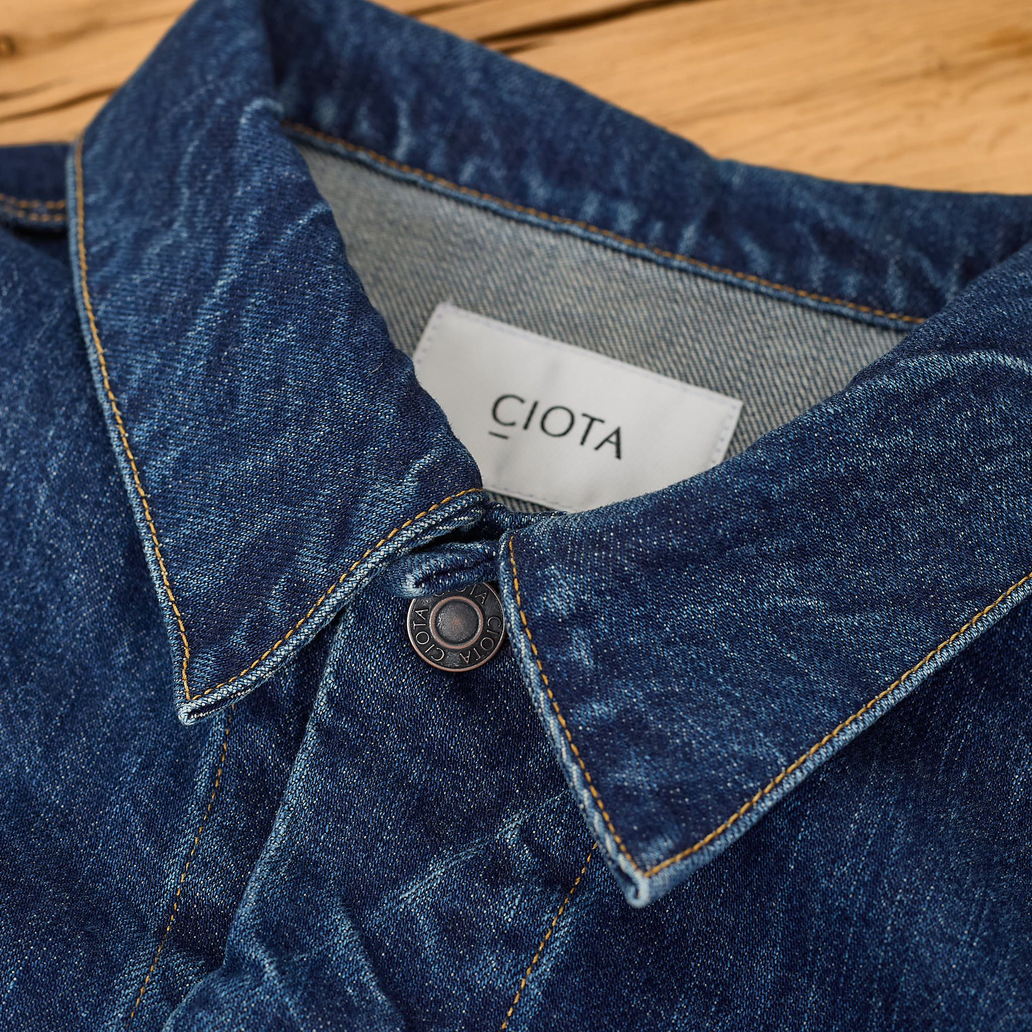 ciota | new four pocket denim jacket - dark blue damage - Image 4