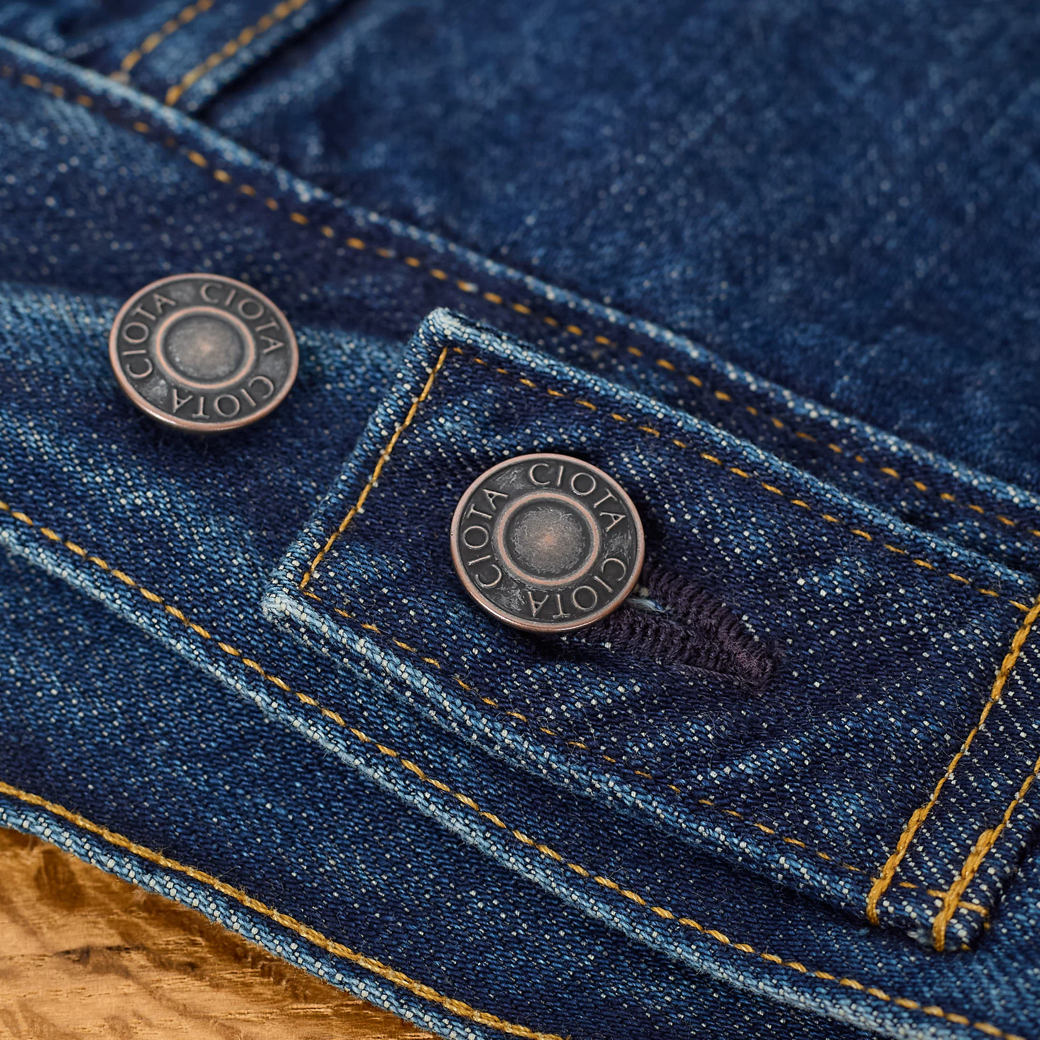 ciota | new four pocket denim jacket - dark blue damage - Image 5