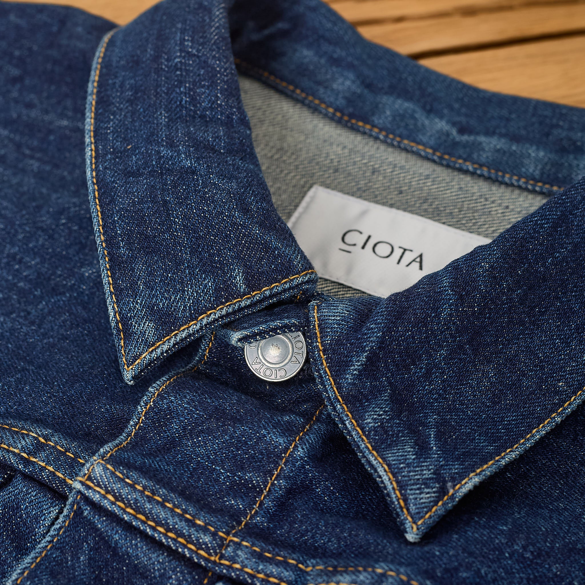 ciota | new single pocket denim jacket (real indigo) - dark blue damage - Image 4