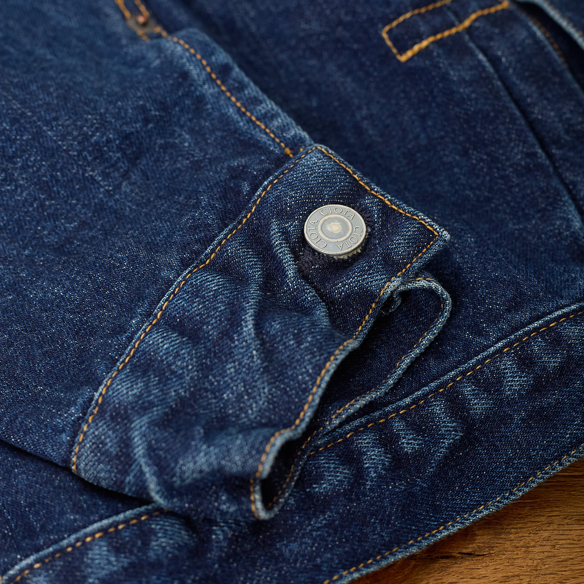ciota | new single pocket denim jacket (real indigo) - dark blue damage - Image 6