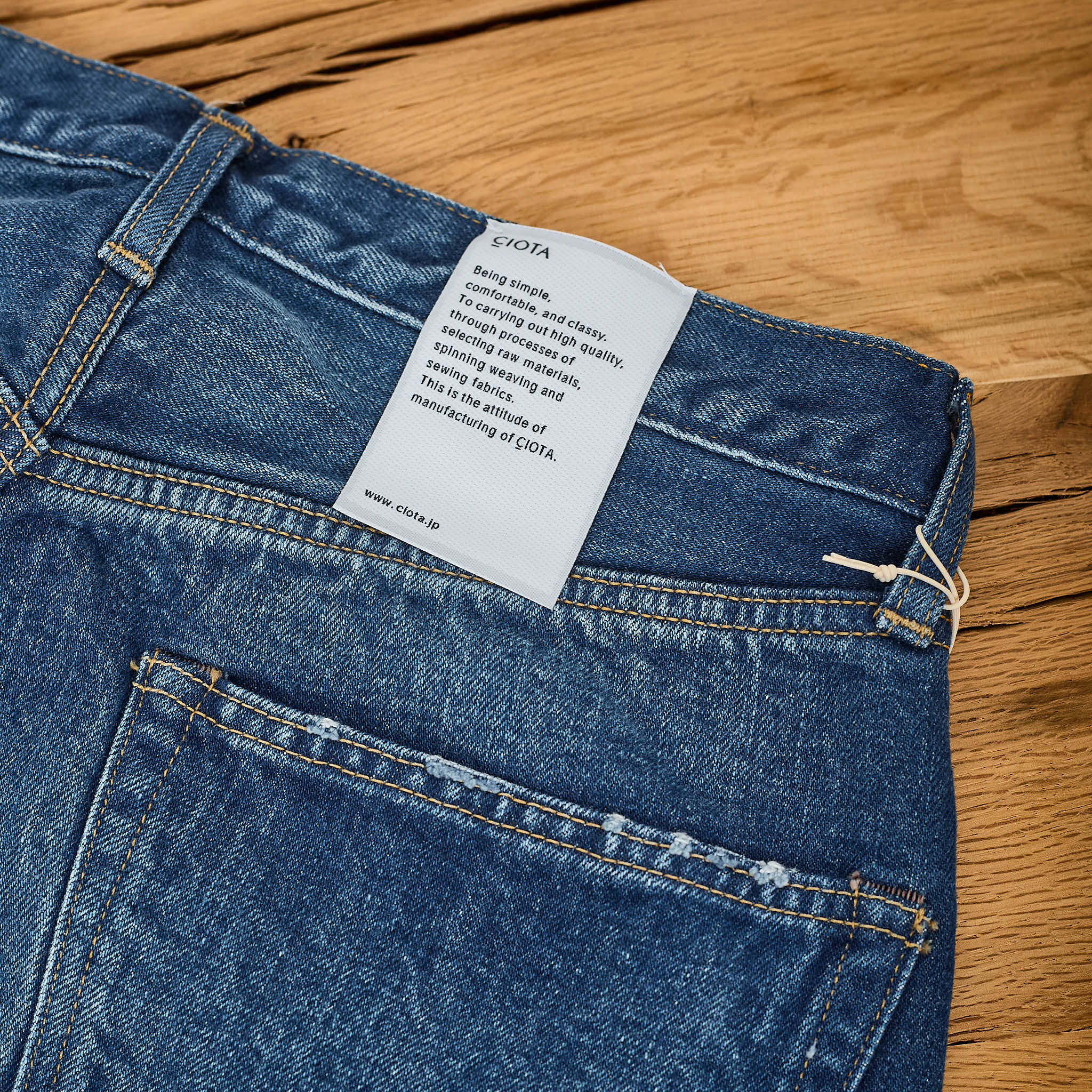 ciota | new straight 5 pocket pants - medium dark blue damage - Image 8