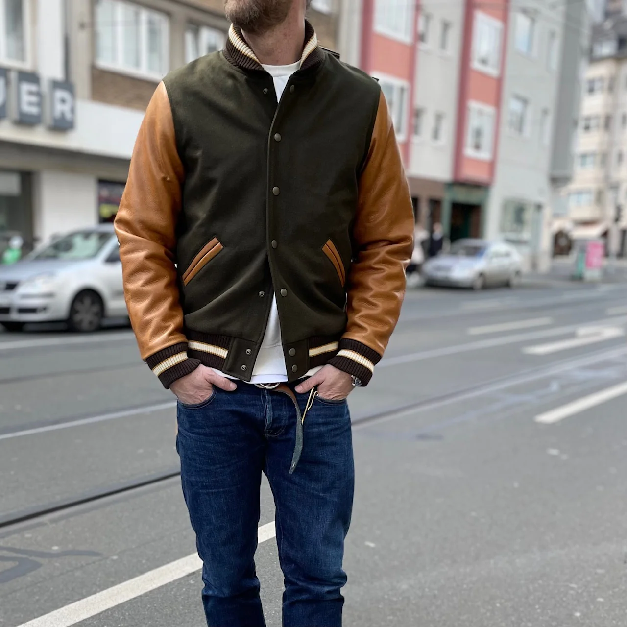 dehen 1920 | varsity jacket - loden - rust - Image 4