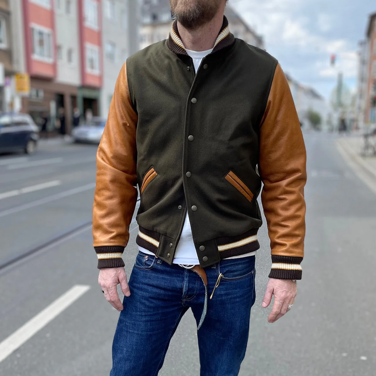 dehen 1920 | varsity jacket - loden - rust - Image 5