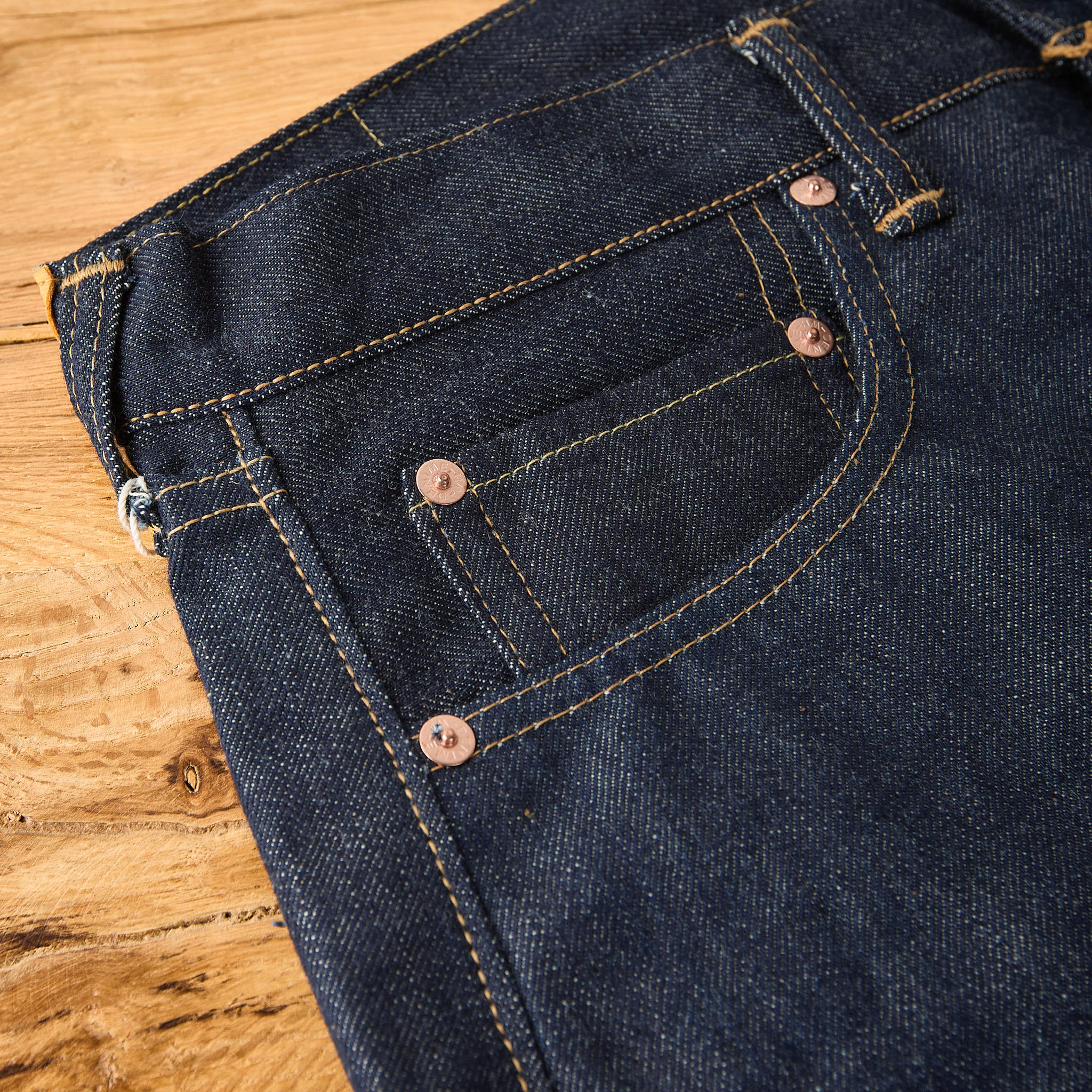 denime | lot. 220xx-54" 1954 model 14oz regular straight jeans - non wash - Image 4