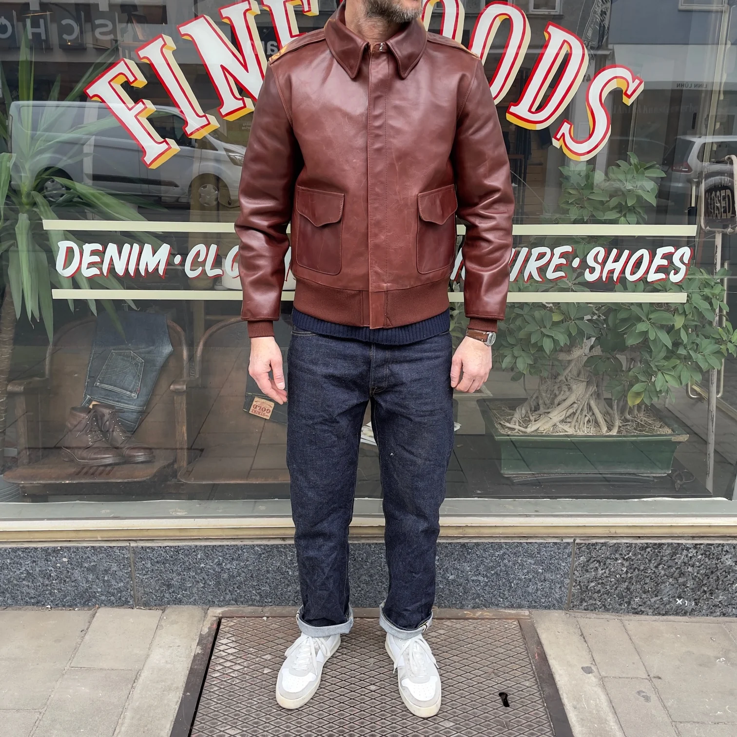 double helix | type a-2 flight jacket oiled wax brown - Image 3