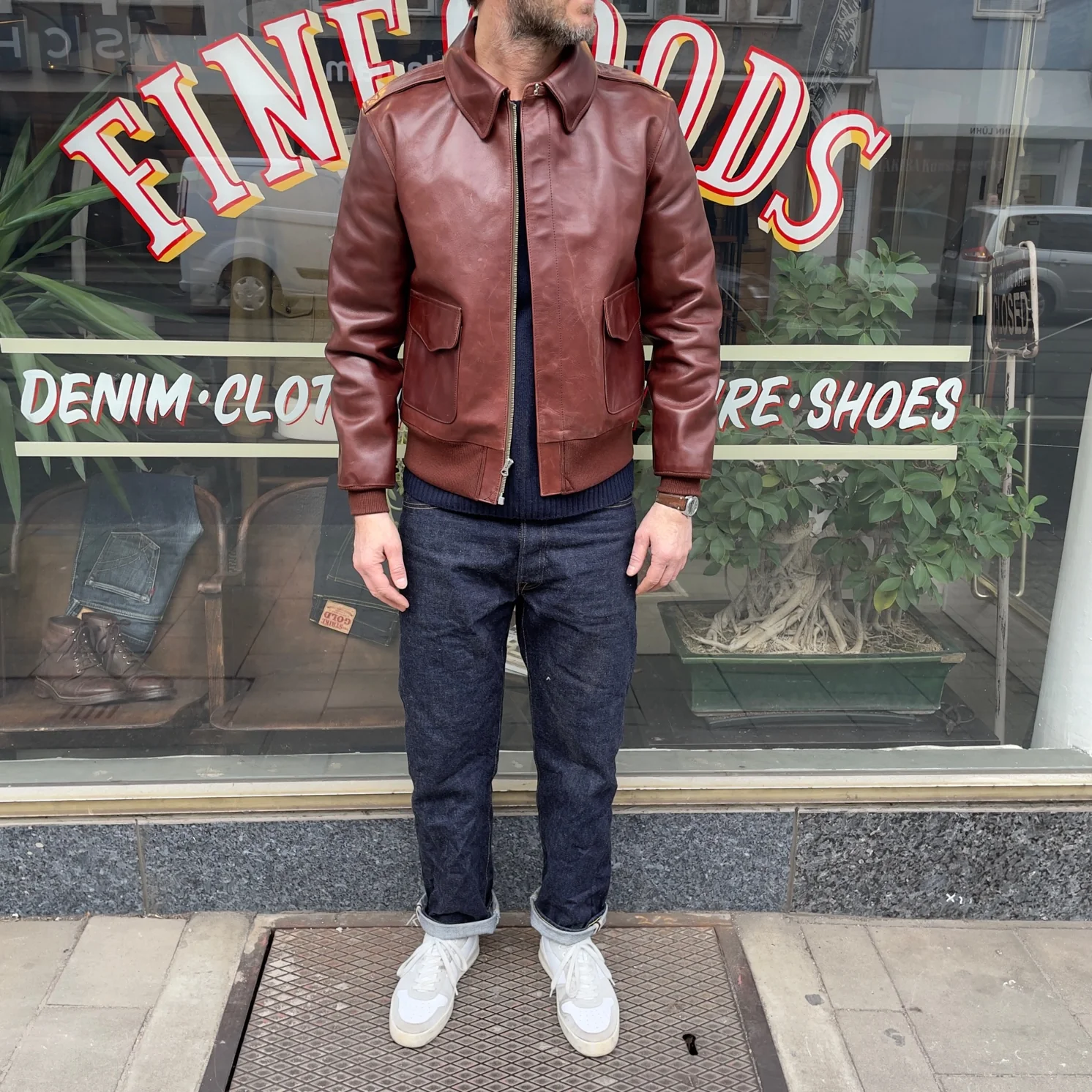 double helix | type a-2 flight jacket oiled wax brown - Image 4