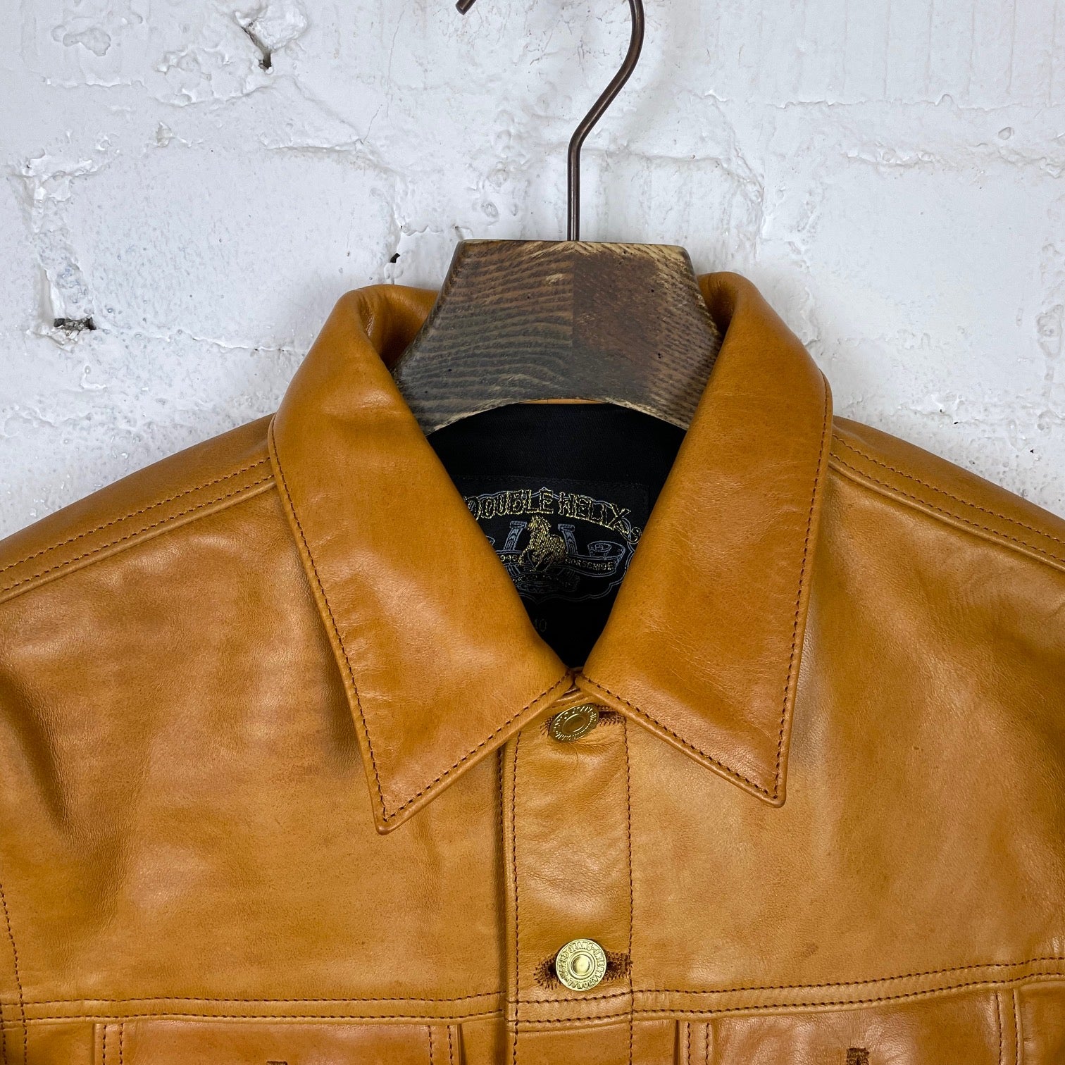 double helix | western pioneer oiled waxed horsehide jacket - caramel - Image 4