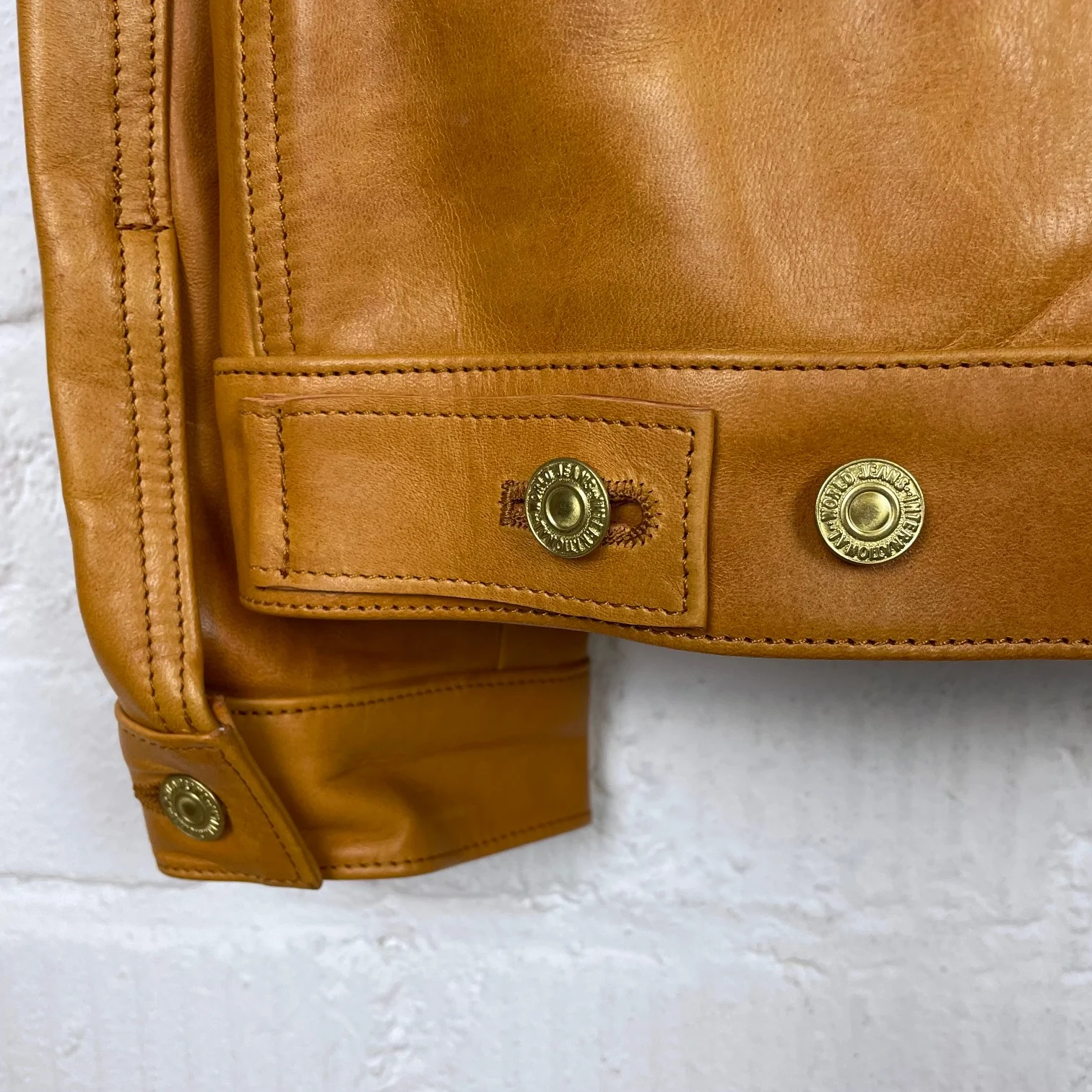double helix | western pioneer oiled waxed horsehide jacket - caramel - Image 6