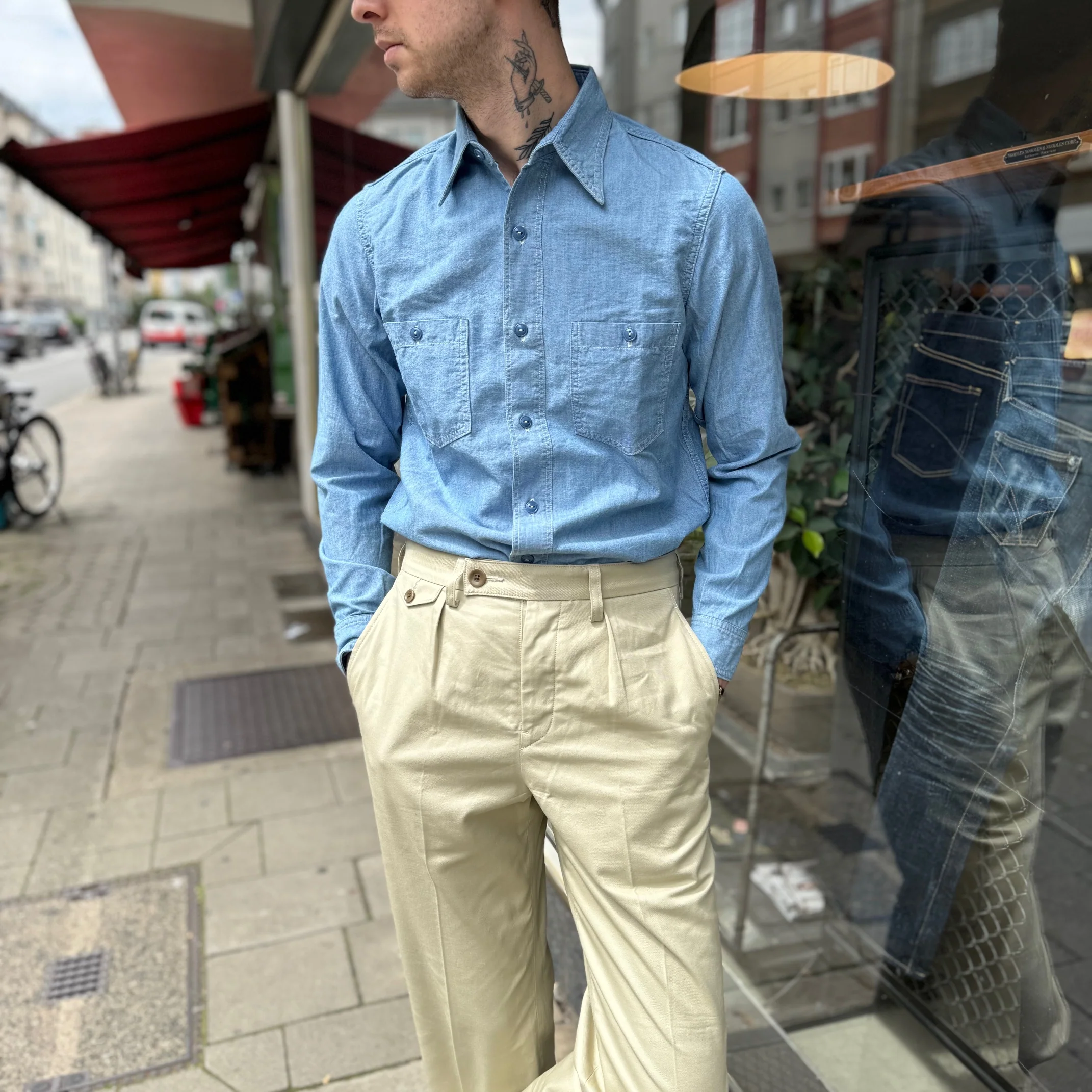 elc | usn chambray shirt - blue - Image 2