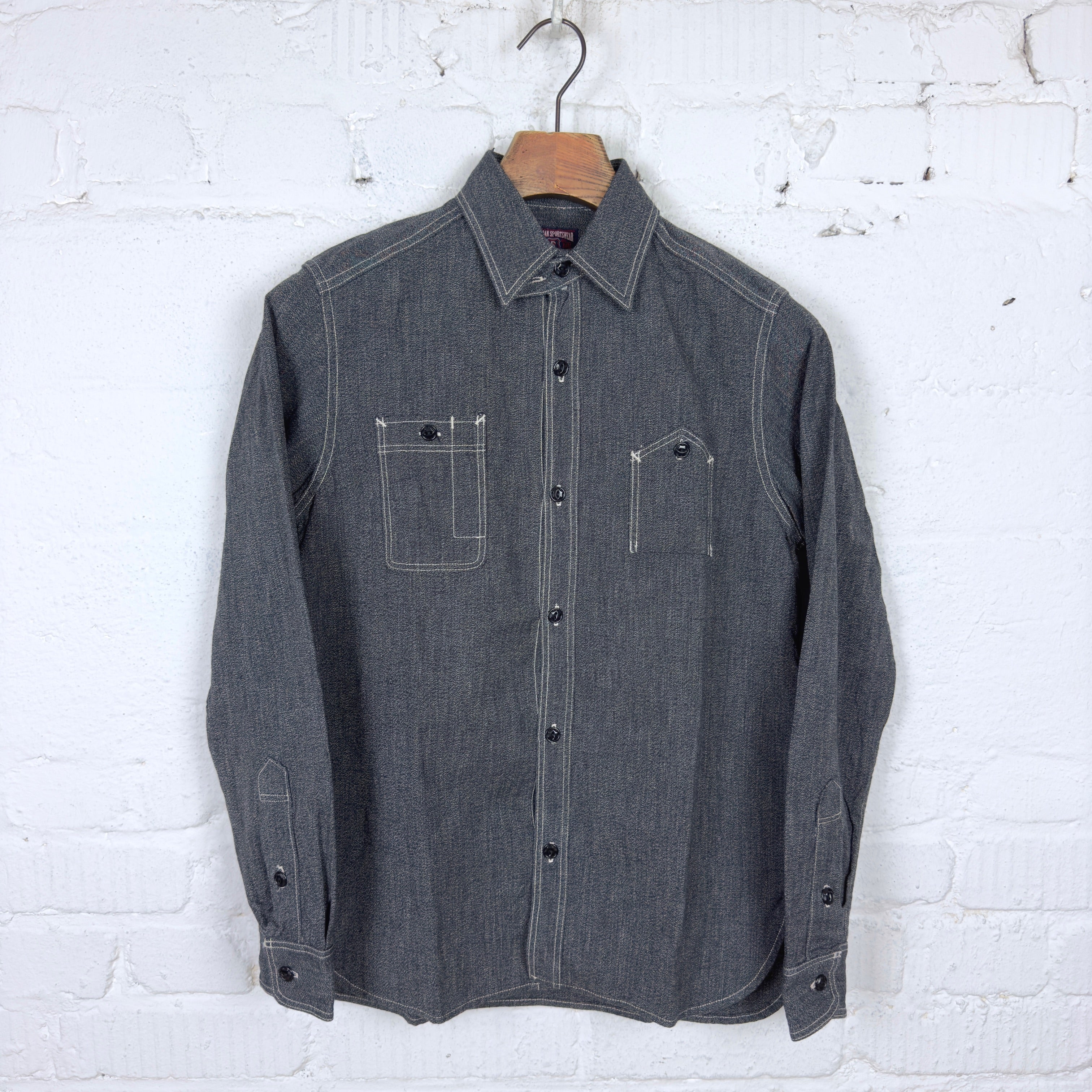 elmc | chambray work shirt - charcoal