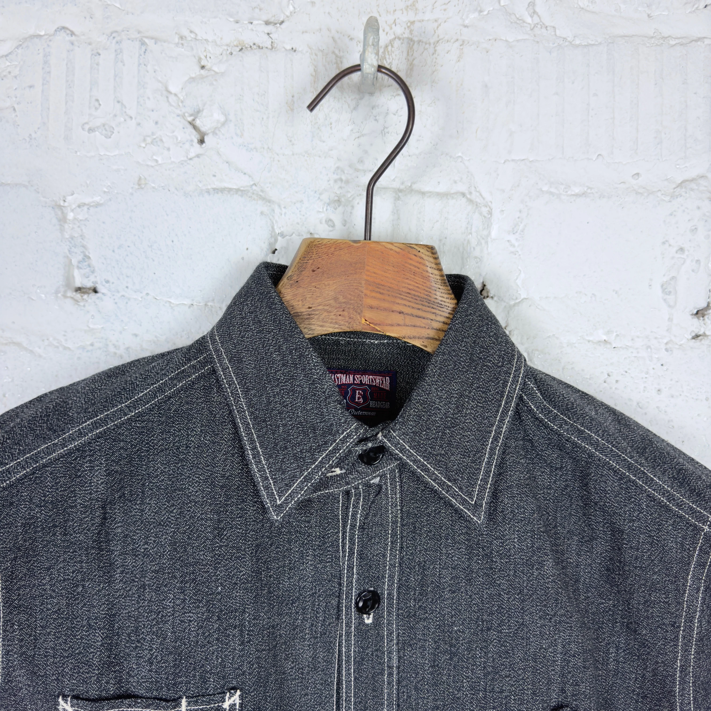 elmc | chambray work shirt - charcoal - Image 4