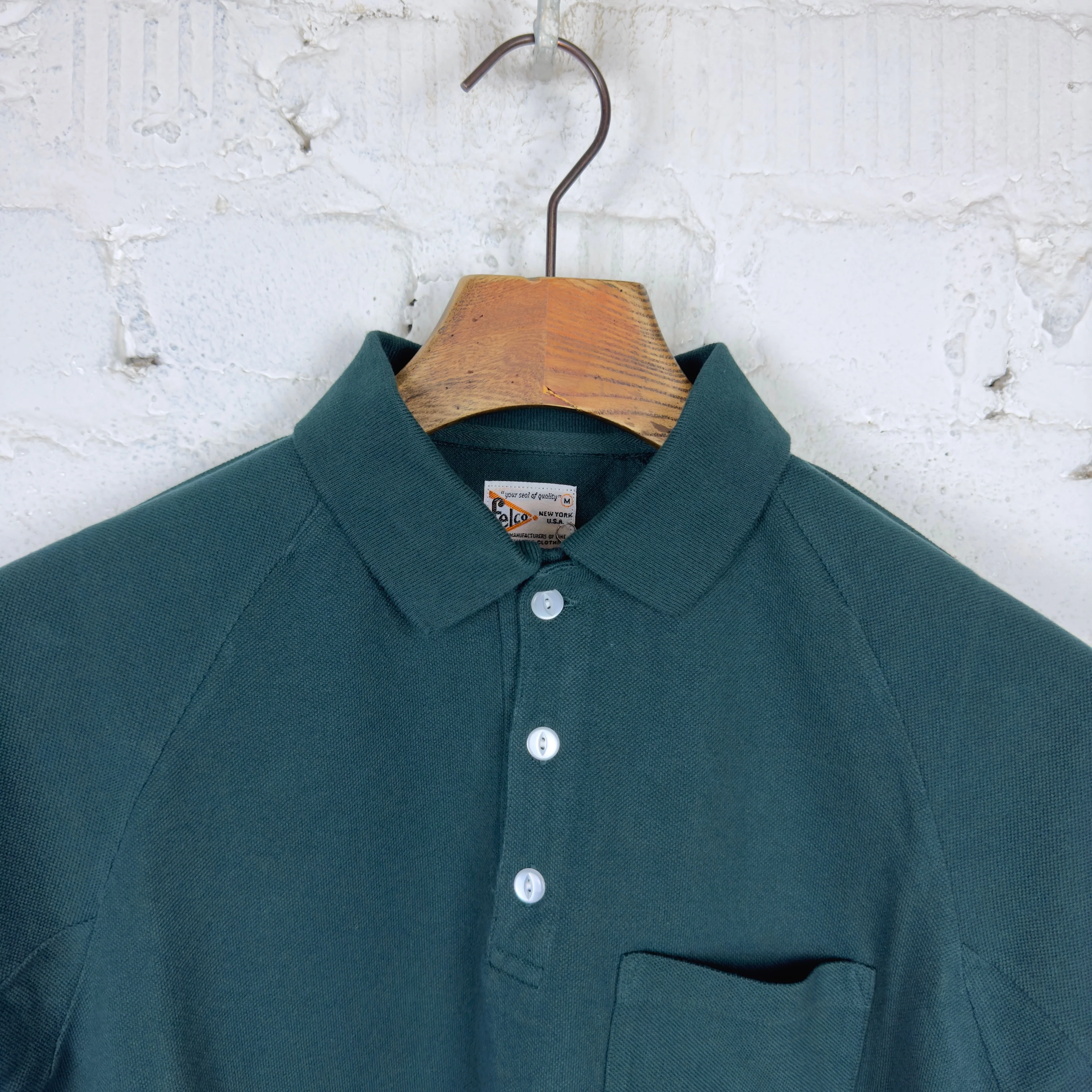 felco | s/s pique raglan polo - dark green - Image 3