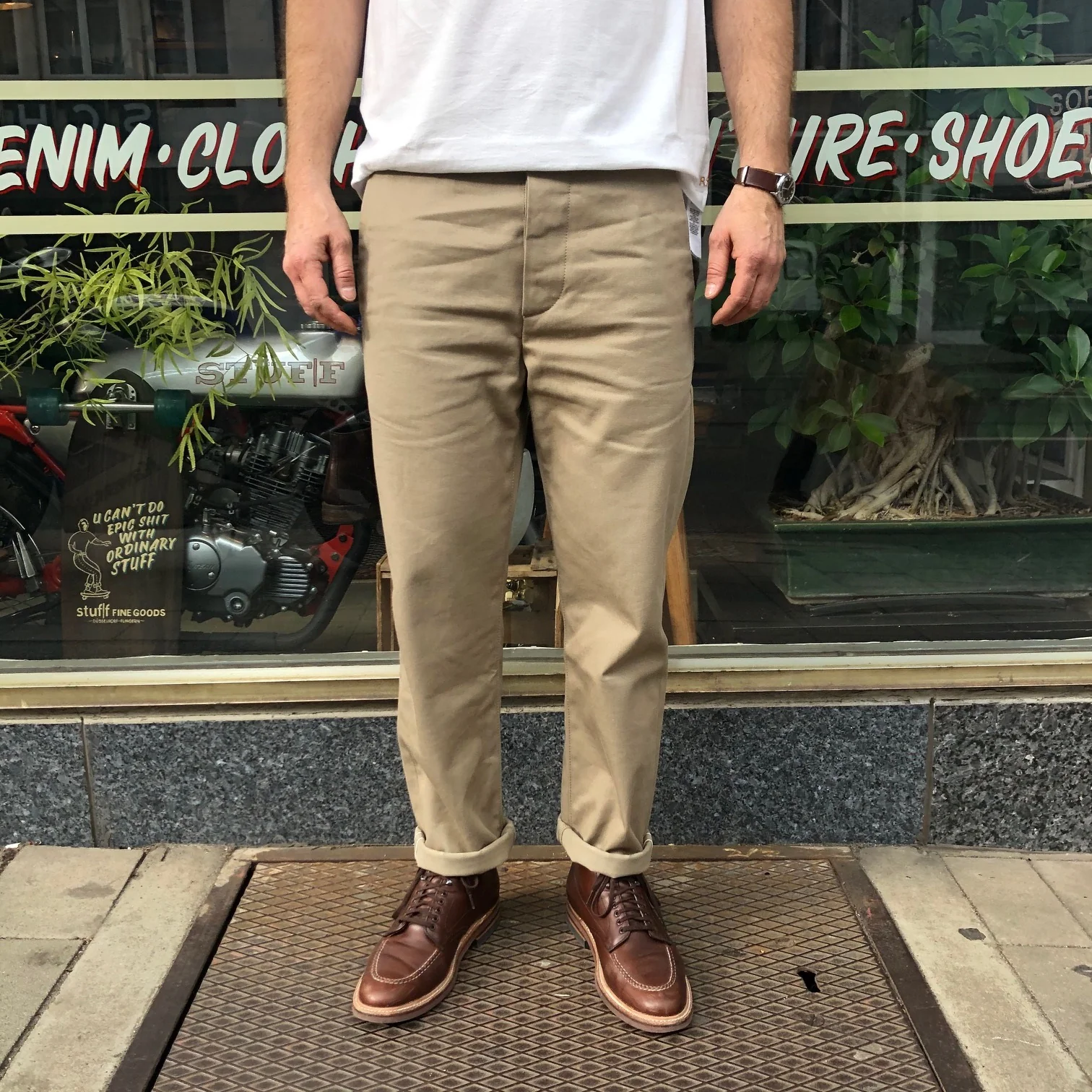 fit & craft x stuf|f | hx-02 relaxed tapered chino khaki - Image 3
