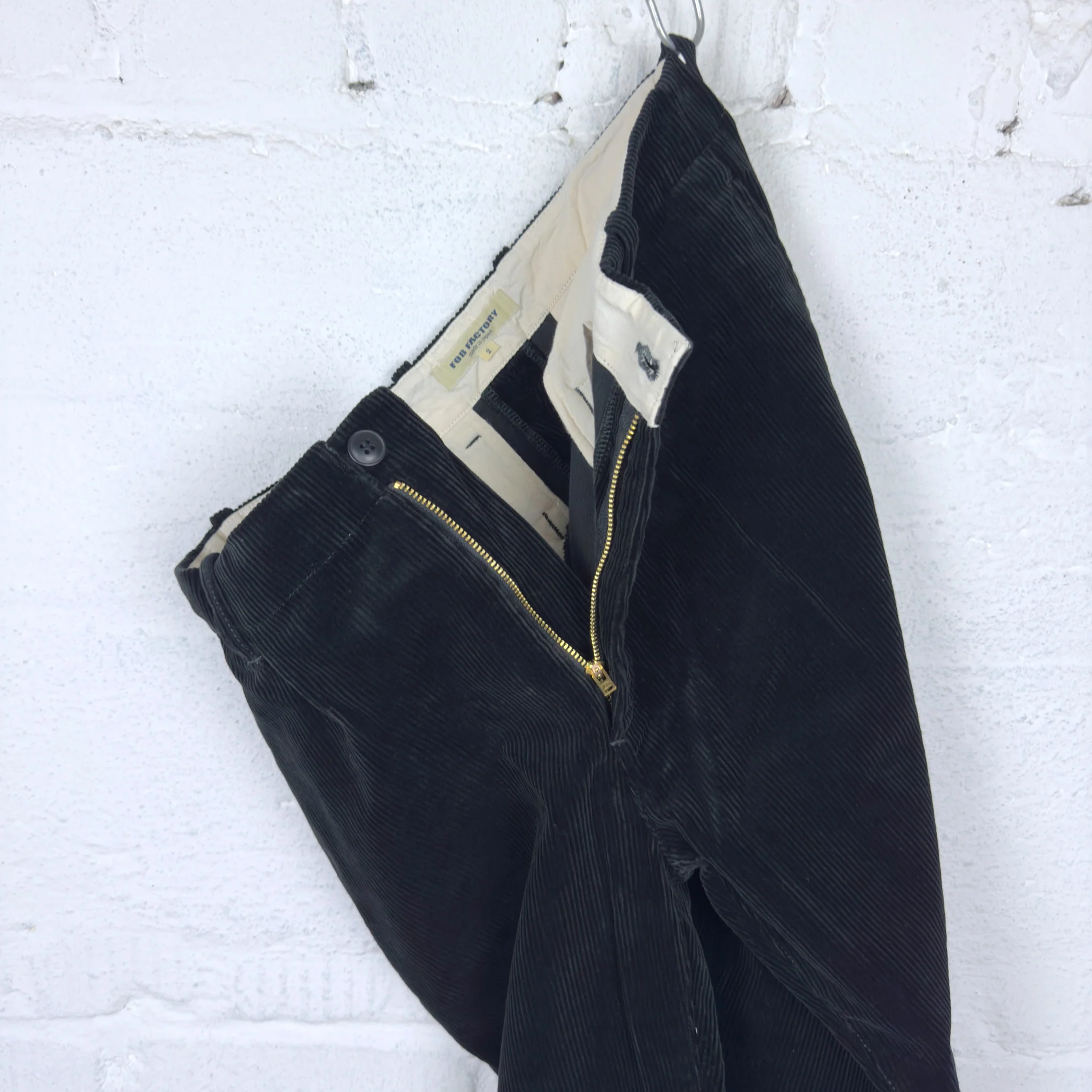 fob factory | f0533 corduroy trousers - black - Image 7