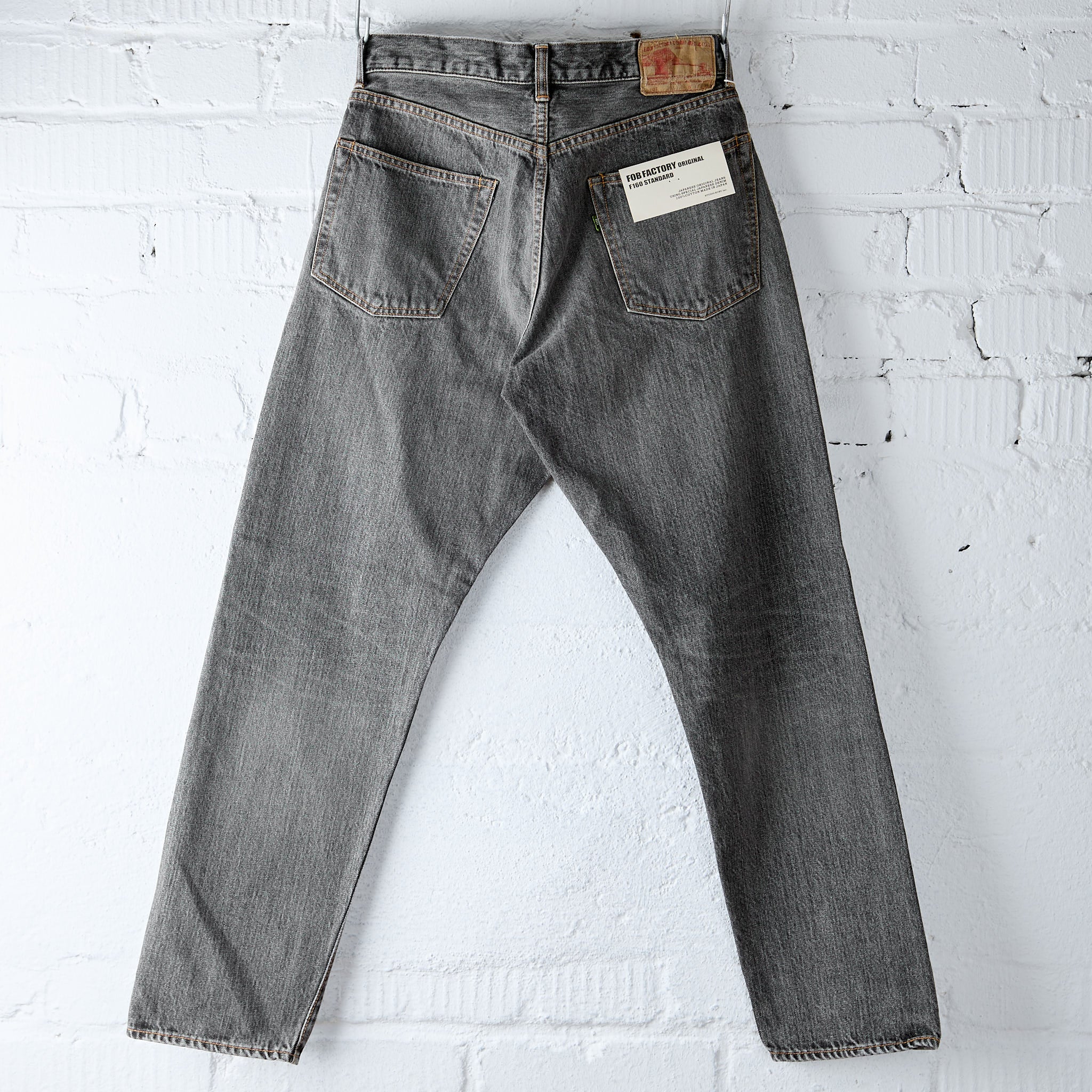 fob factory | f160 66 selvedge denim 5p used wash - black - Image 3
