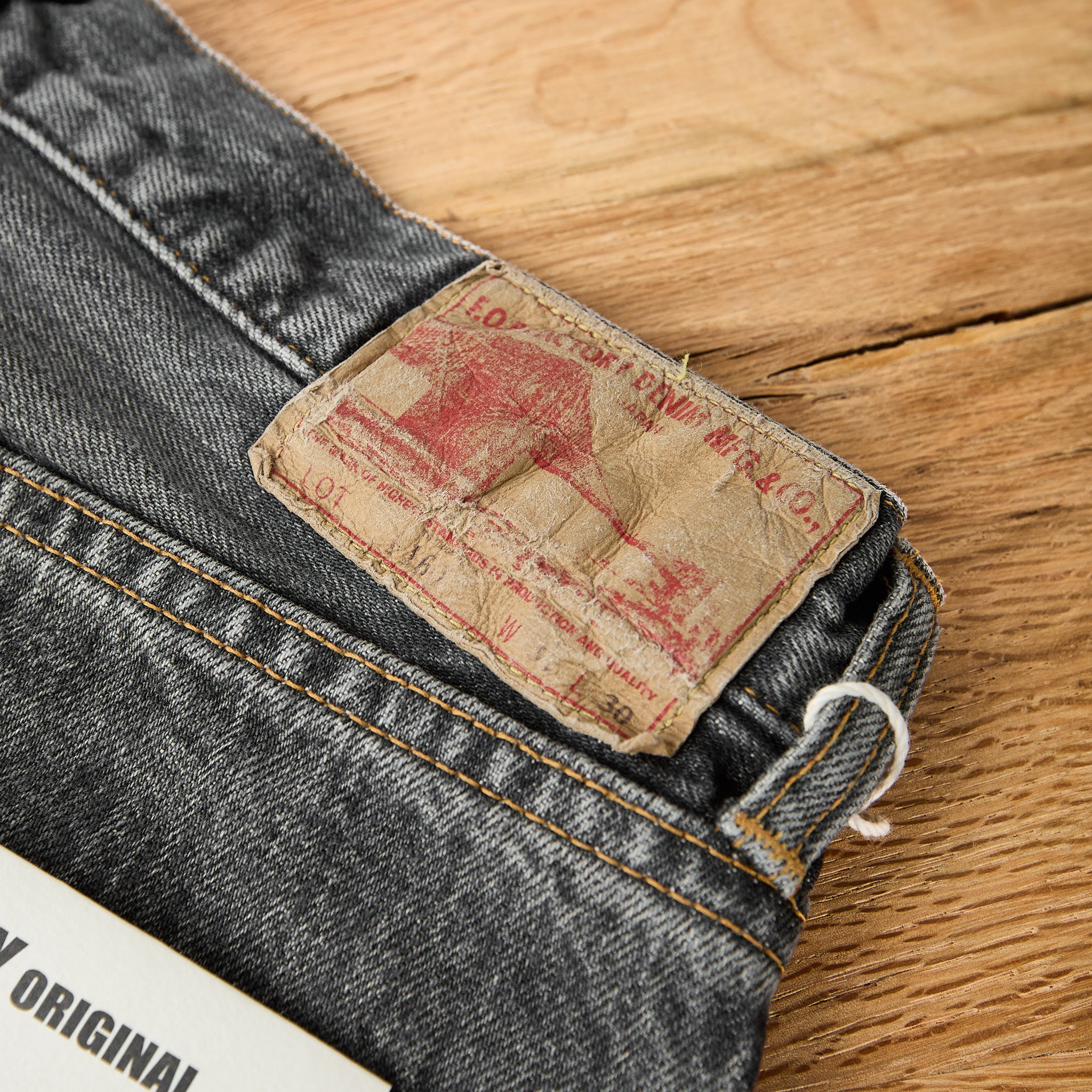 fob factory | f160 66 selvedge denim 5p used wash - black - Image 6