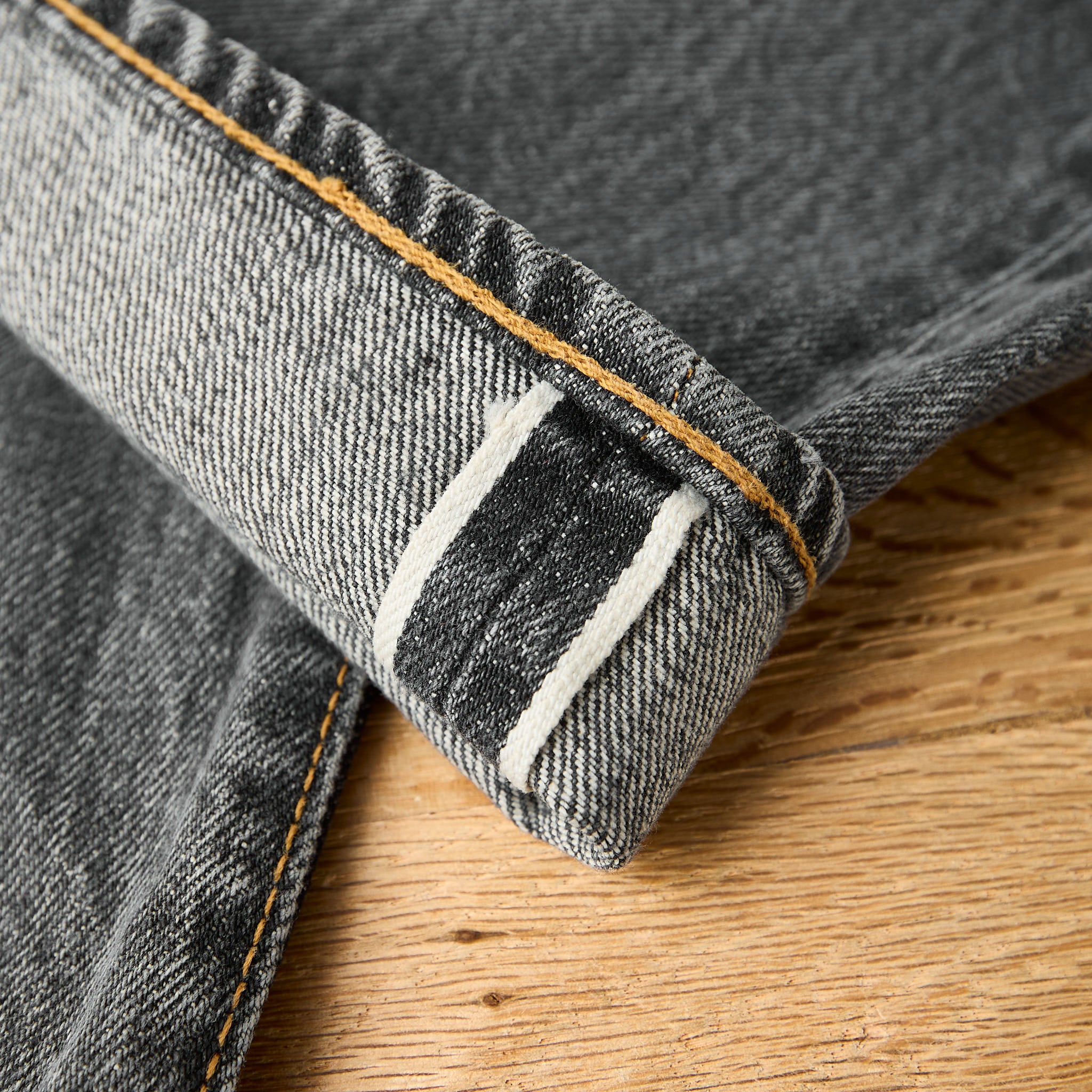 fob factory | f160 66 selvedge denim 5p used wash - black - Image 7