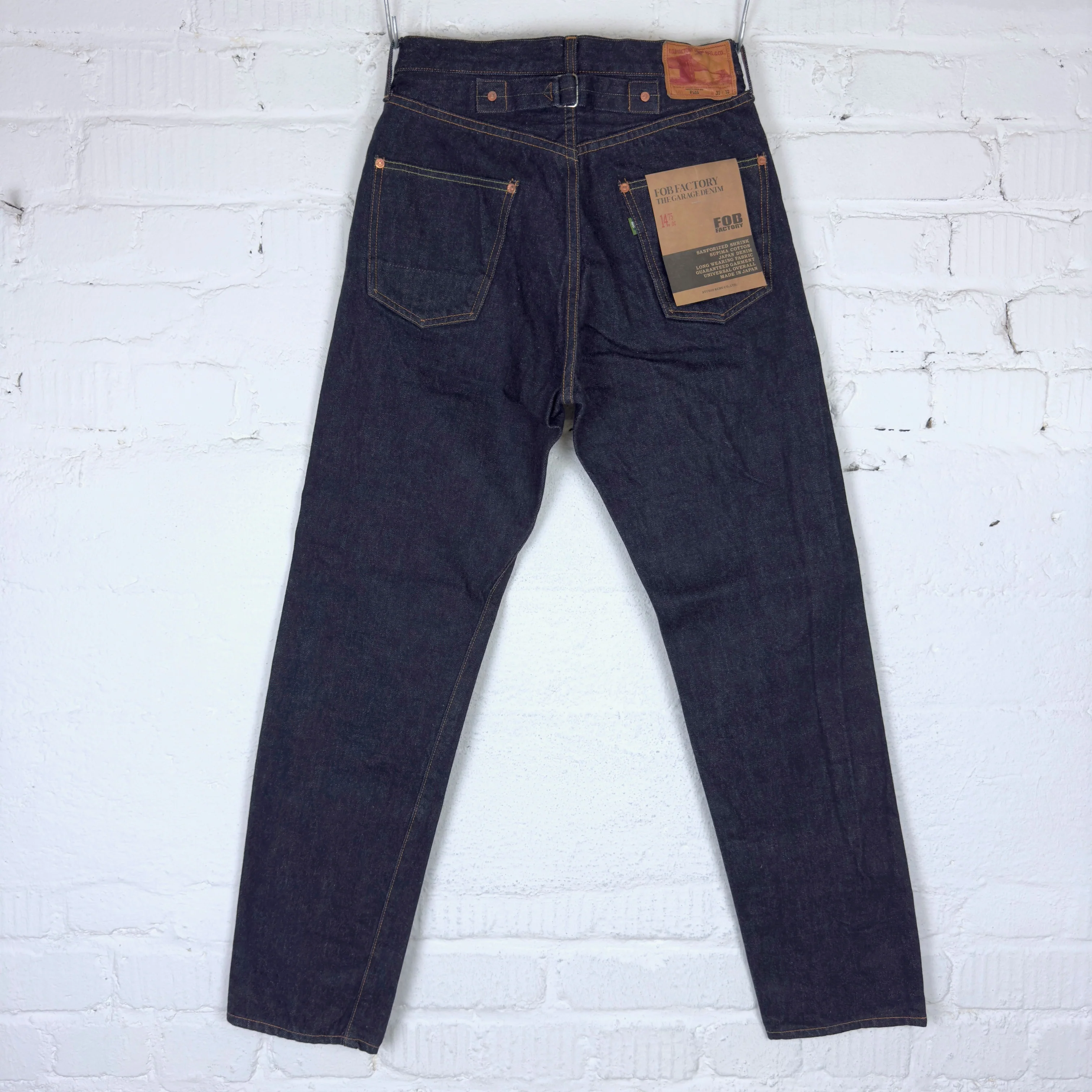 fob factory | f165 selvedge garage denim 5p rinsed - indigo - Image 8