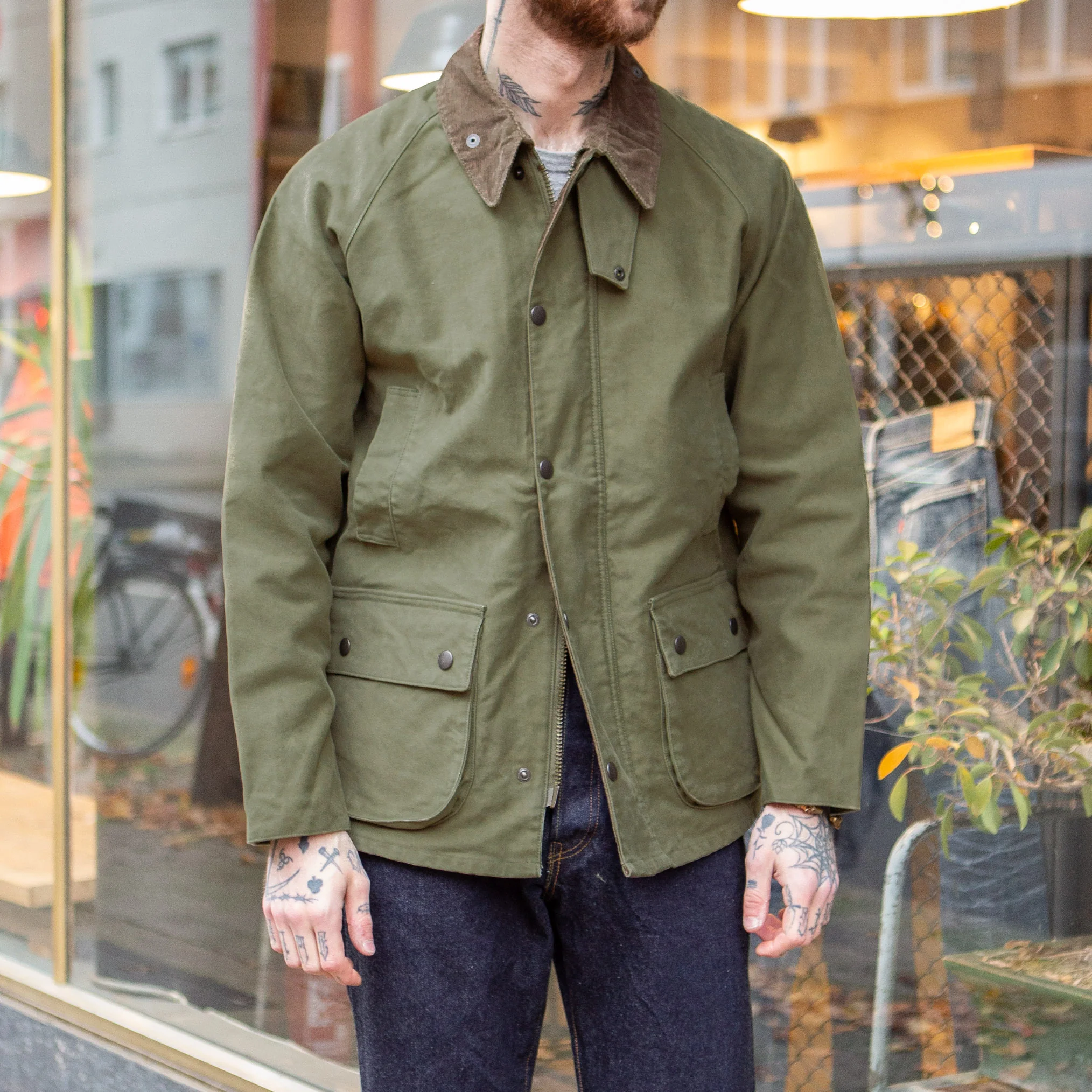 fob factory | f2361 moleskin riding jk - olive - Image 3