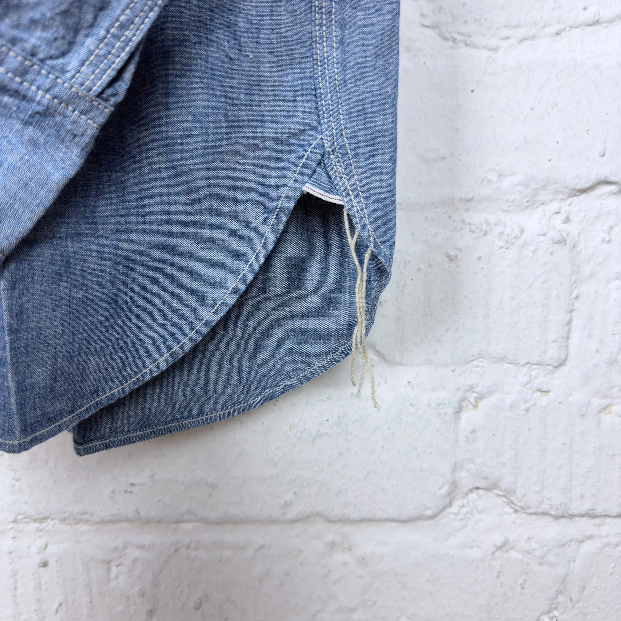 fob factory | f3494 selvedge chambray work shirt - blue - Image 5