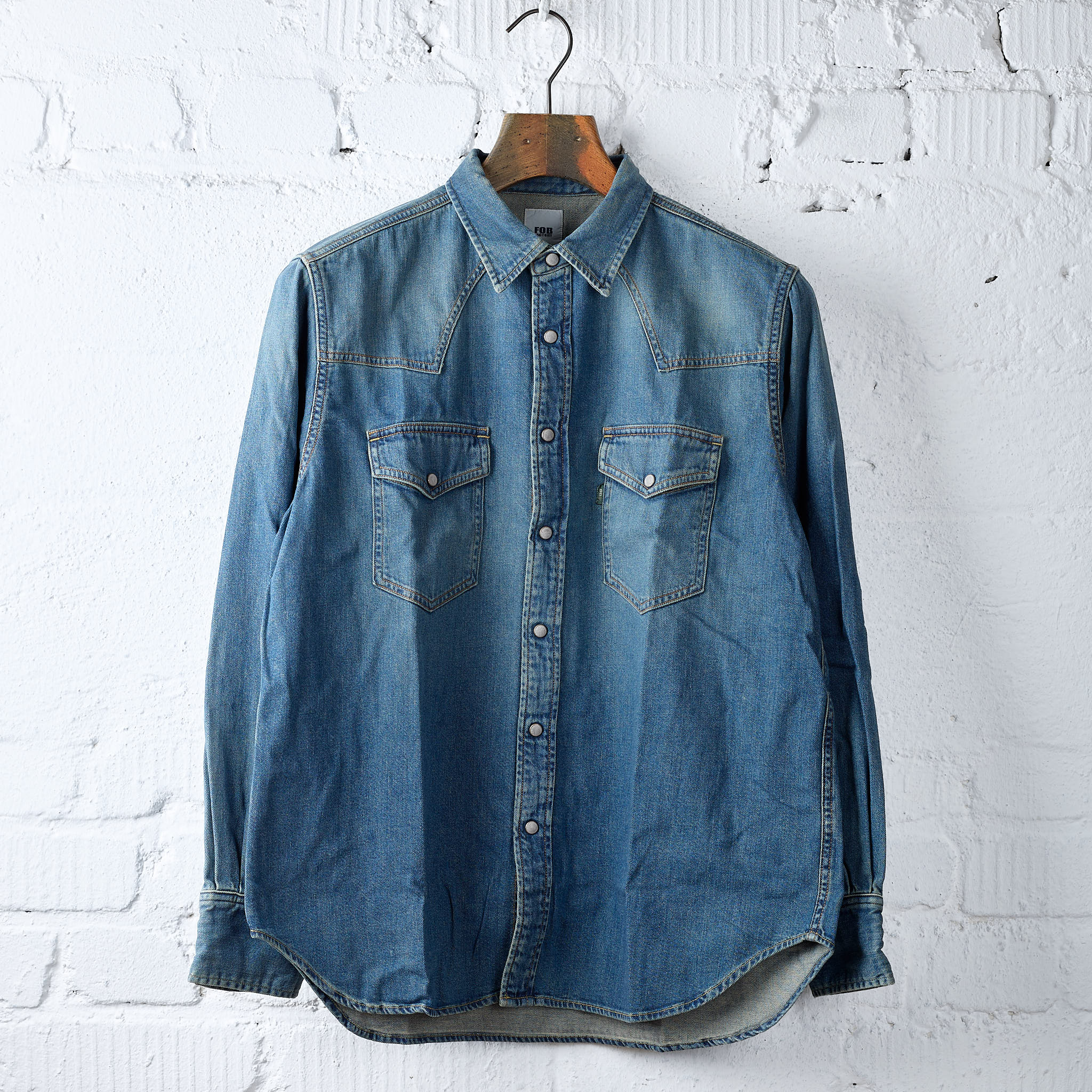 fob factory | f3506 denim western shirt