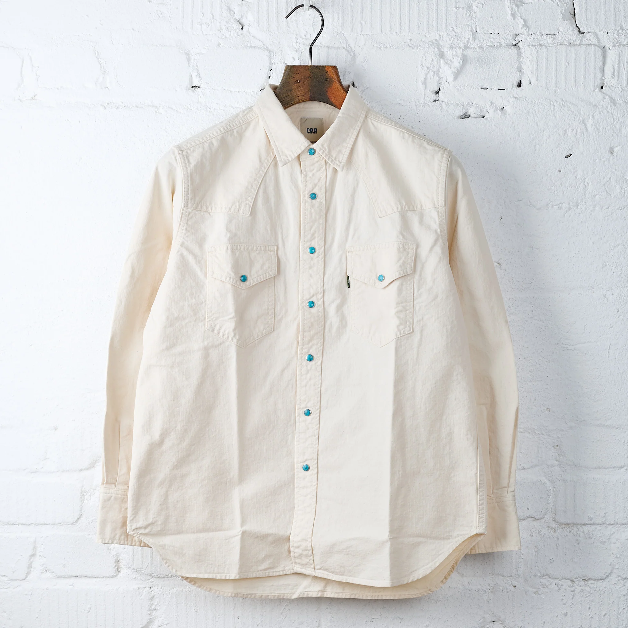 fob factory | f3512 western shirt - ecru
