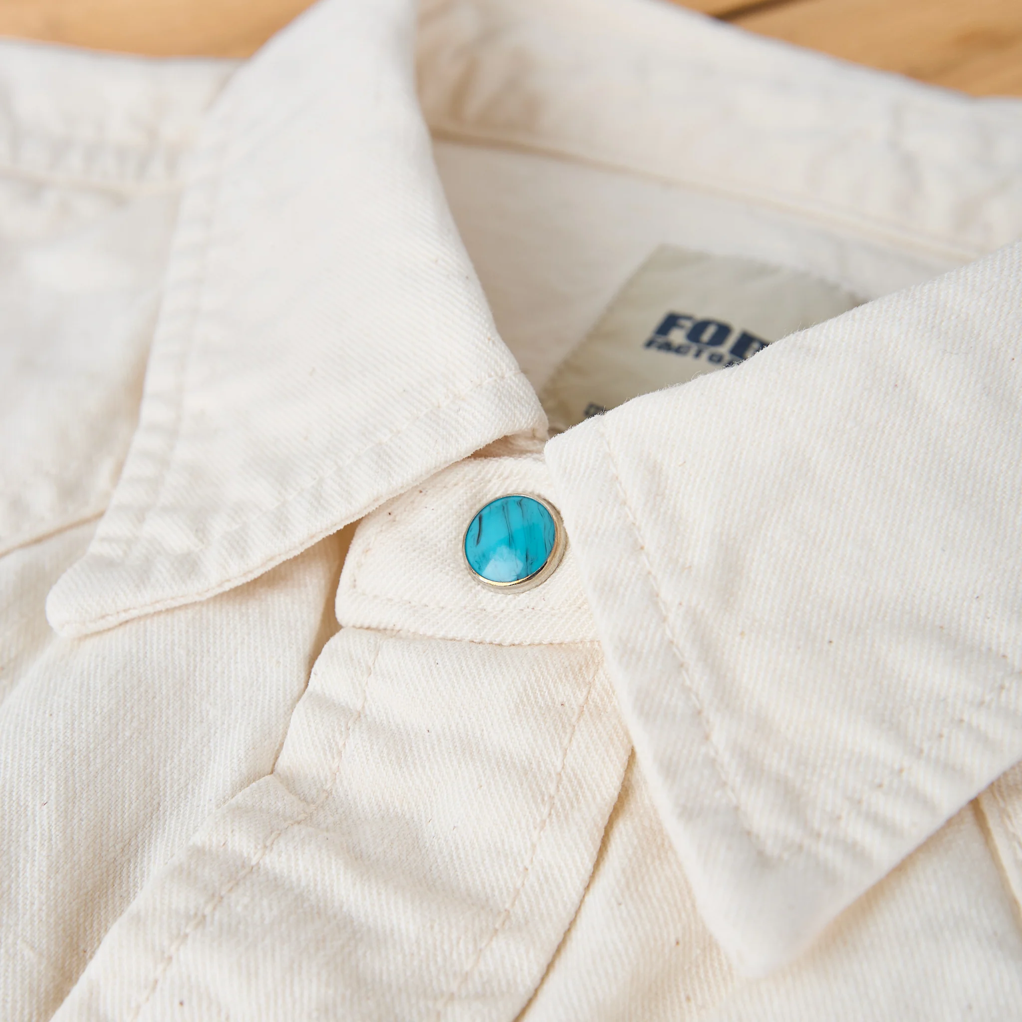 fob factory | f3512 western shirt - ecru - Image 4
