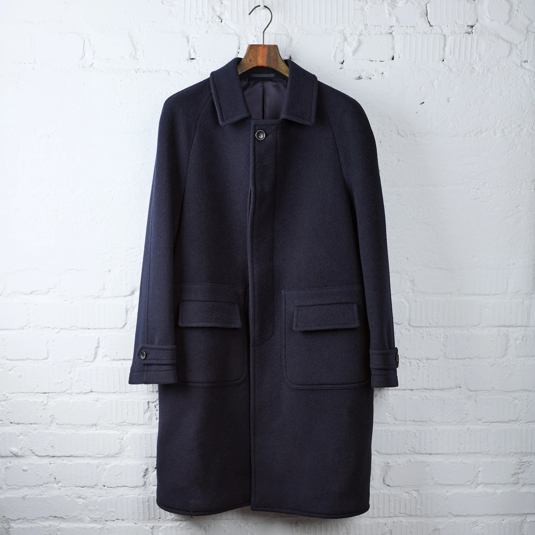 fortela | amedeo-ma477 single-breasted wool coat - blue