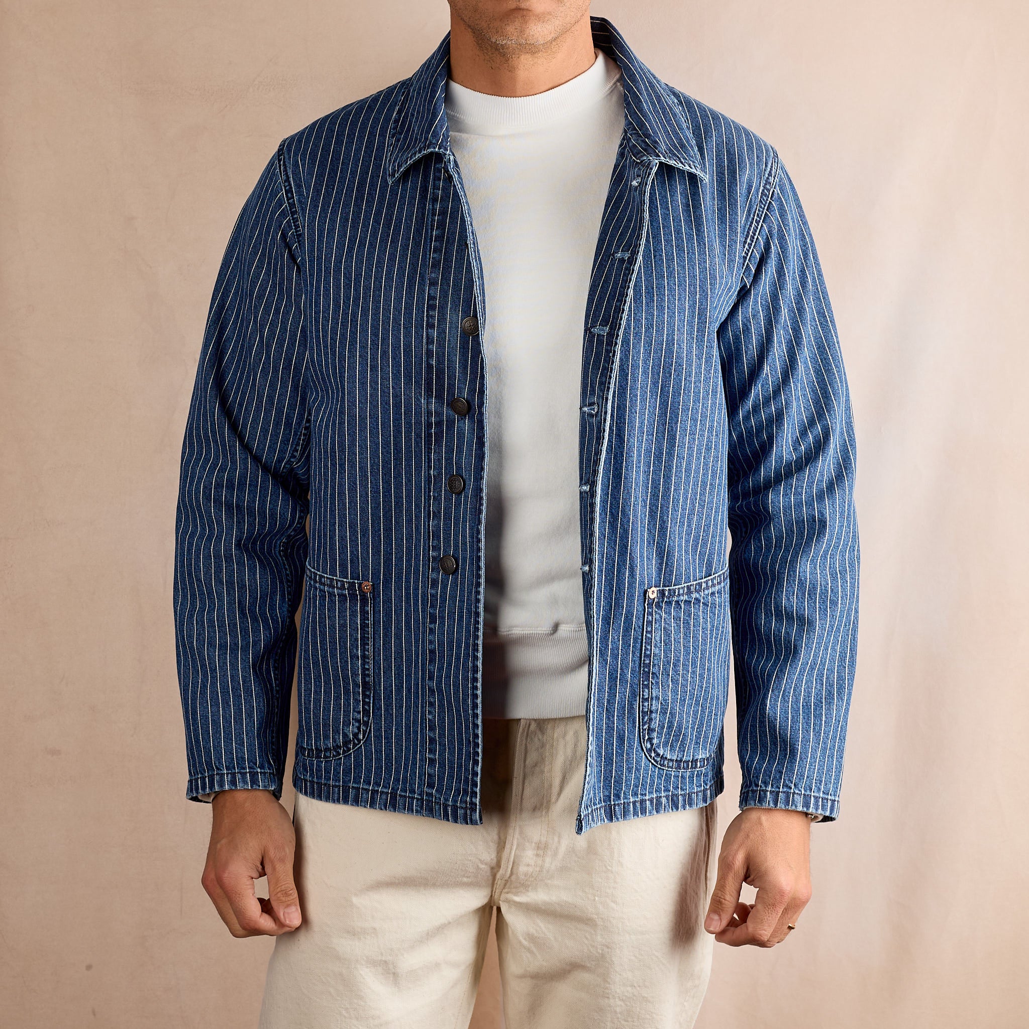fortela | clays striped denim jacket - Image 2