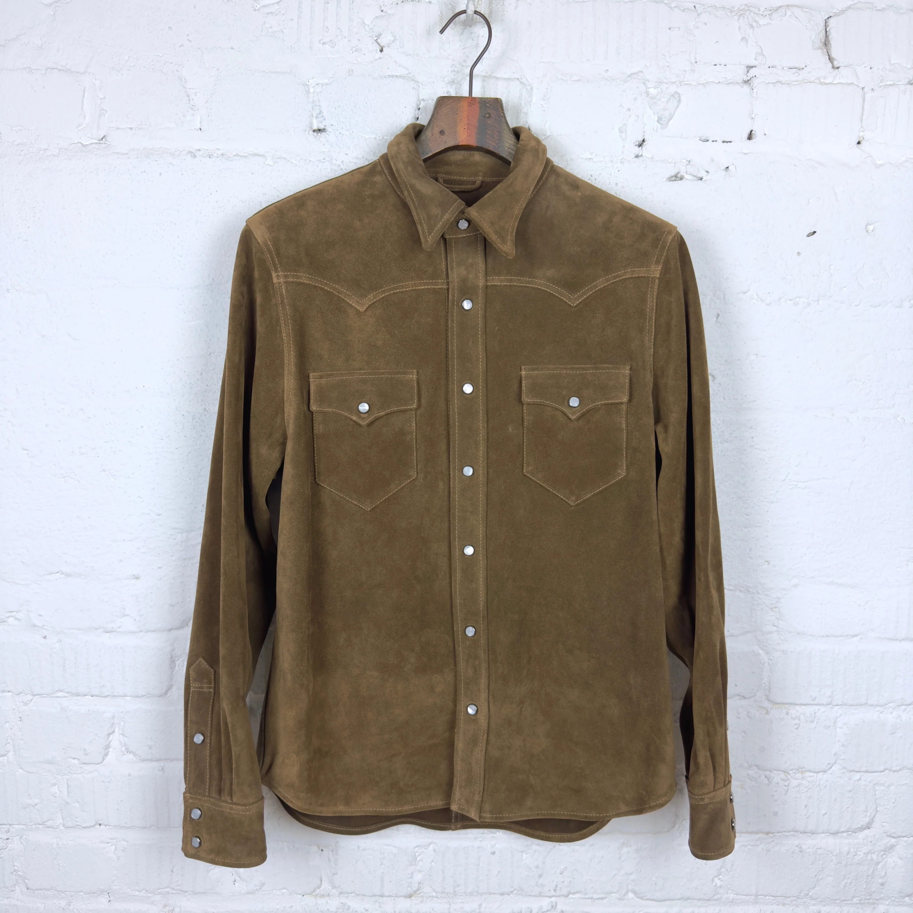 fortela | ranch cro01 mou suede western shirt