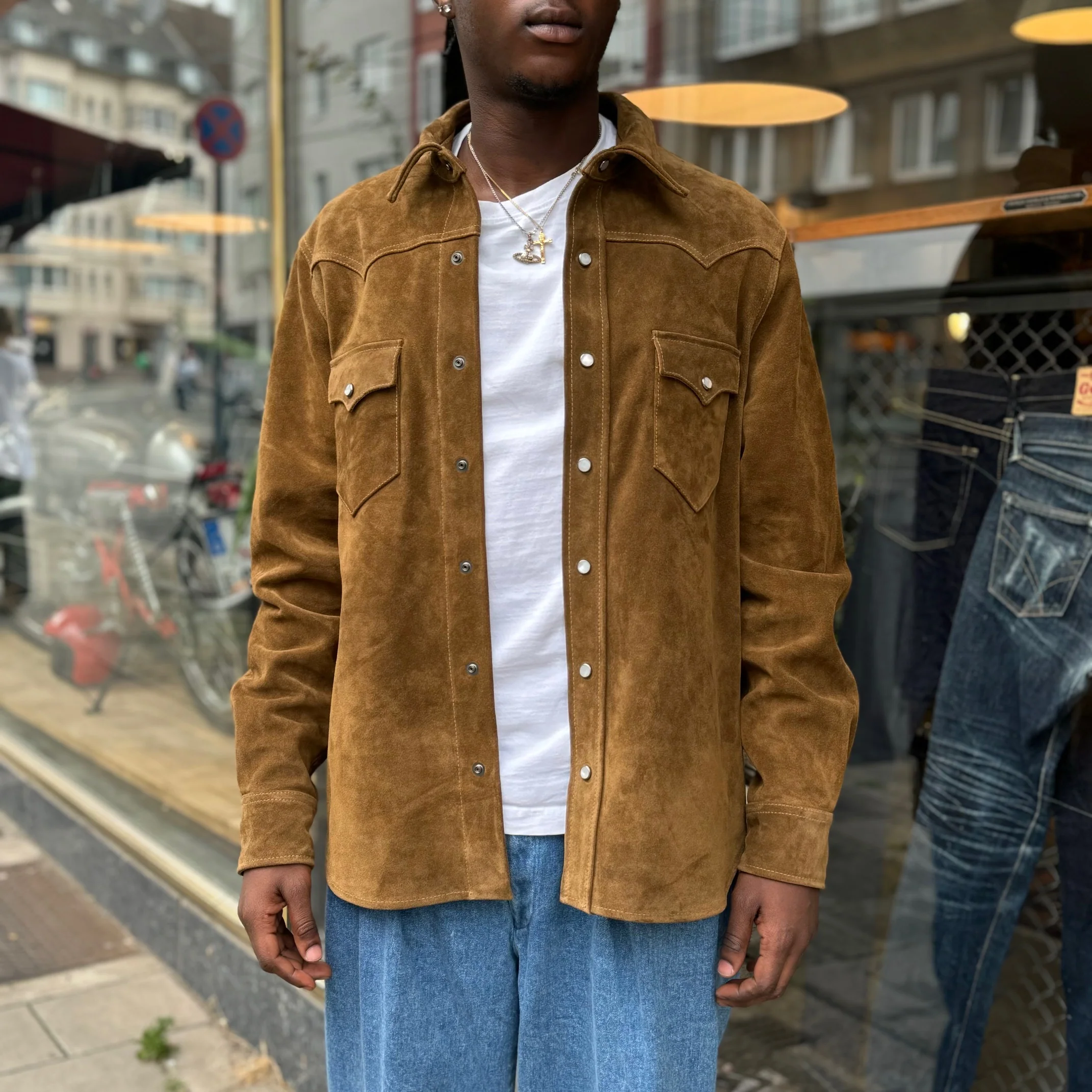 fortela | ranch cro01 mou suede western shirt - Image 2